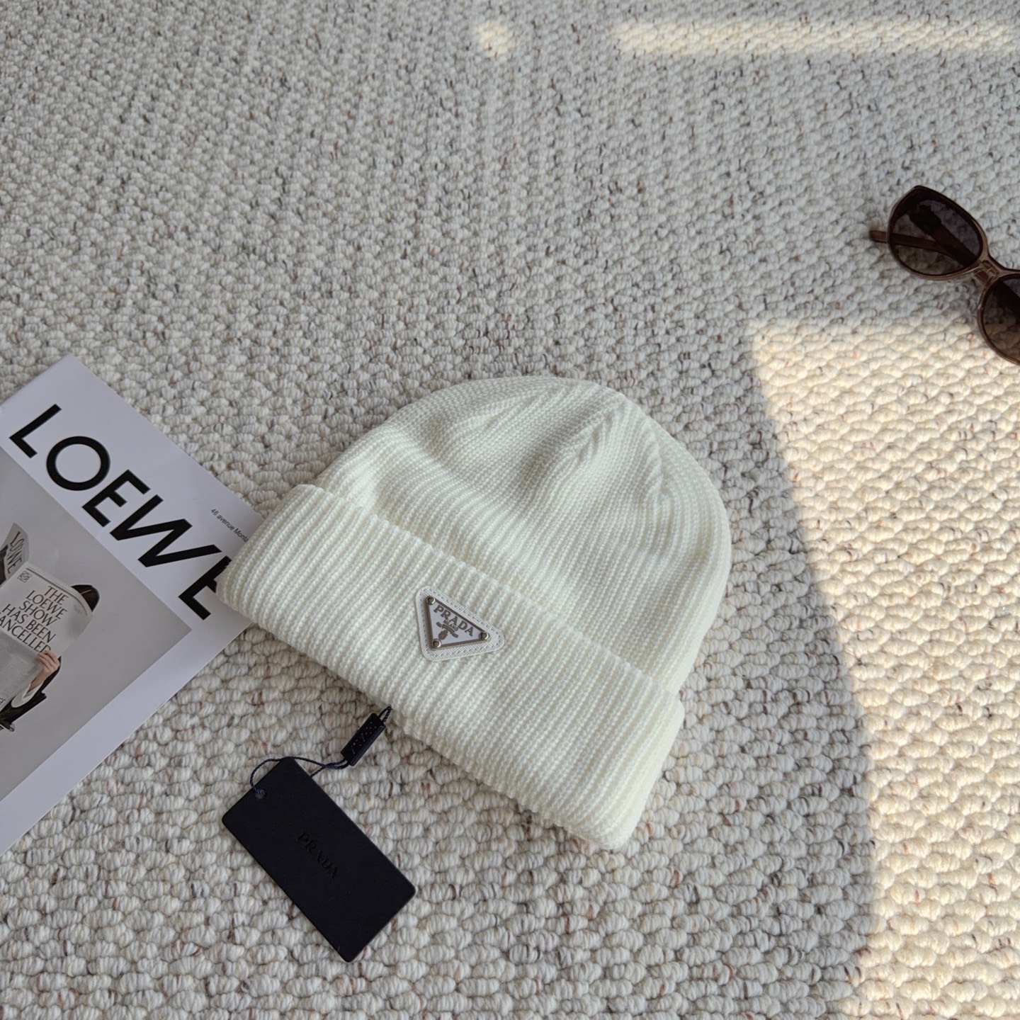 PRADA Ribbed Knit Hat（2HC4263IM）