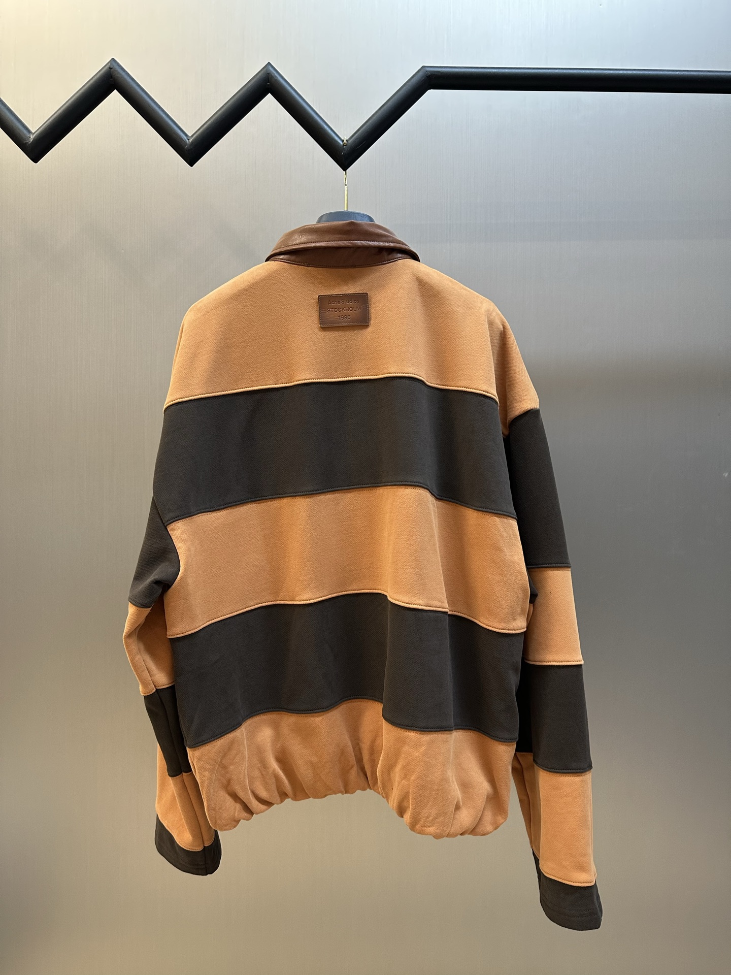 Acne Studios Striped Polo Sweater "Forest Green/Black" (AI0183-BGE）