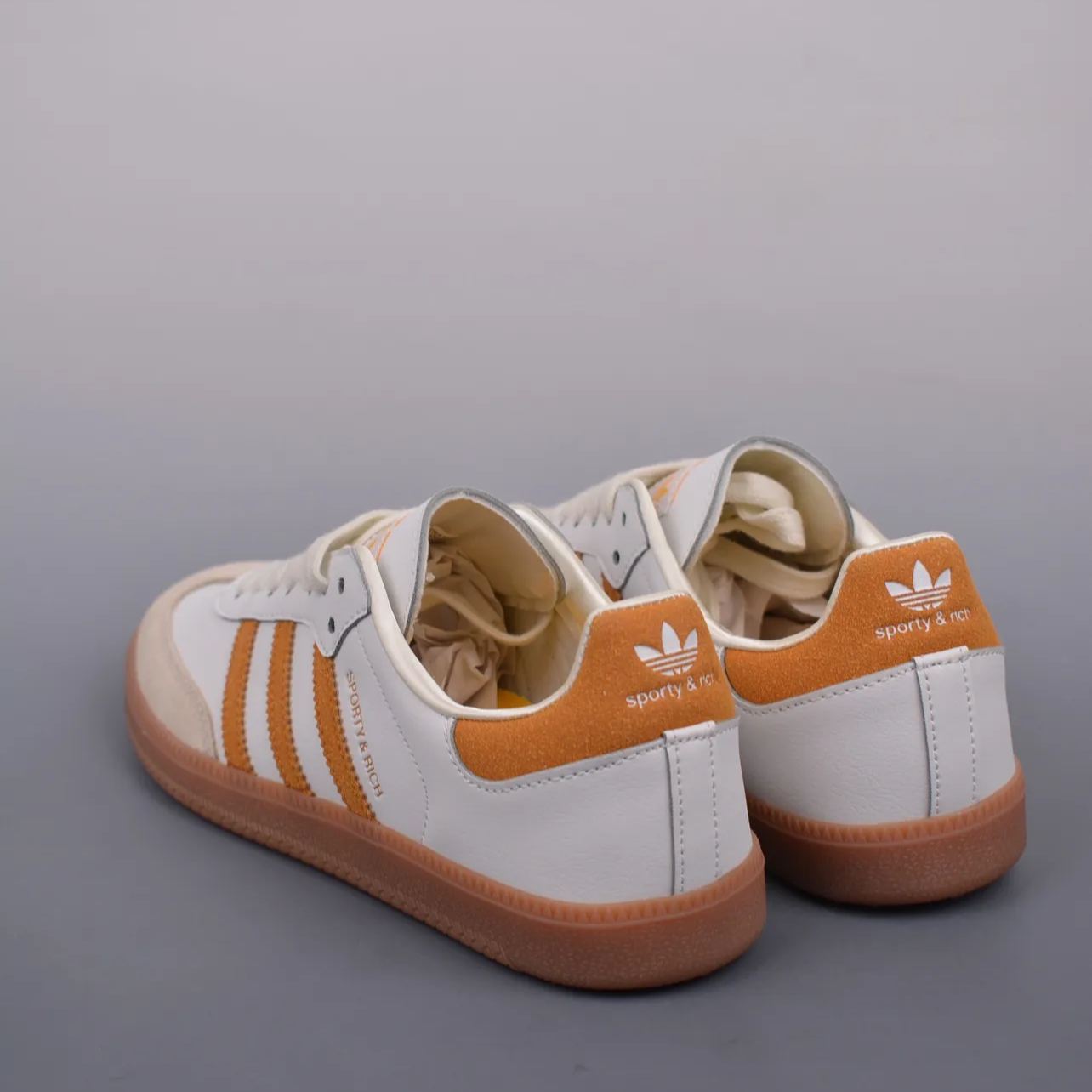 Sporty & Rich × adidas Originals Samba OG "White/Bold Gold"（IF5661）