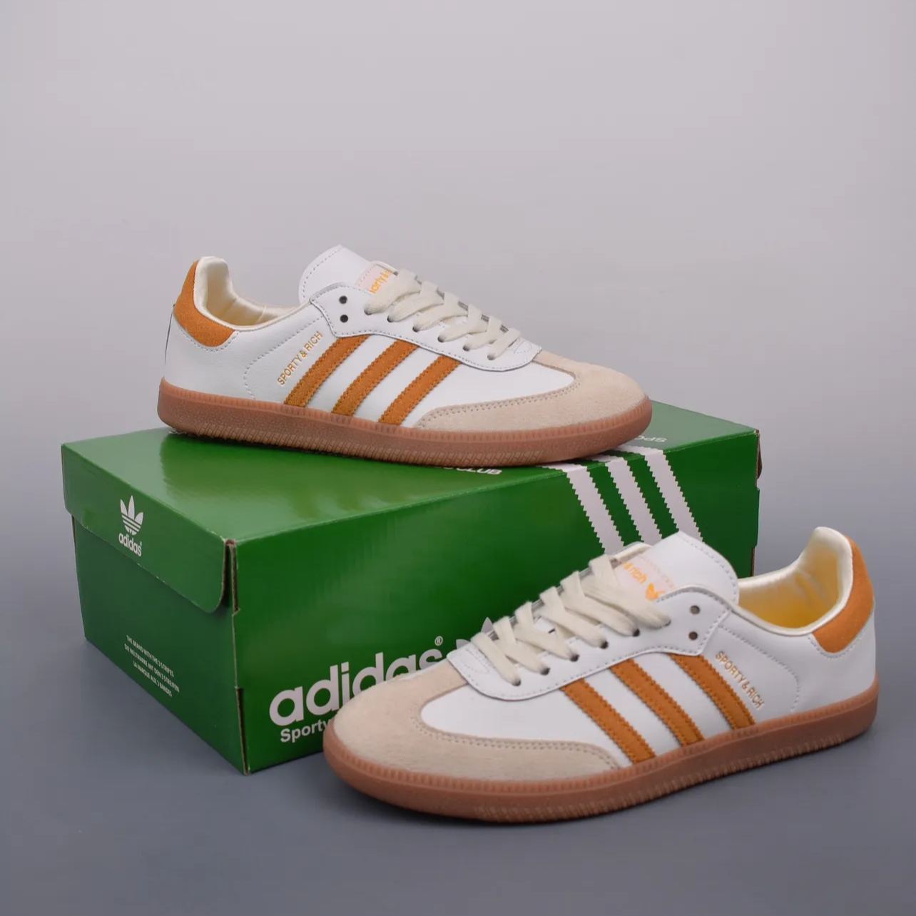 Sporty & Rich × adidas Originals Samba OG "White/Bold Gold"（IF5661）
