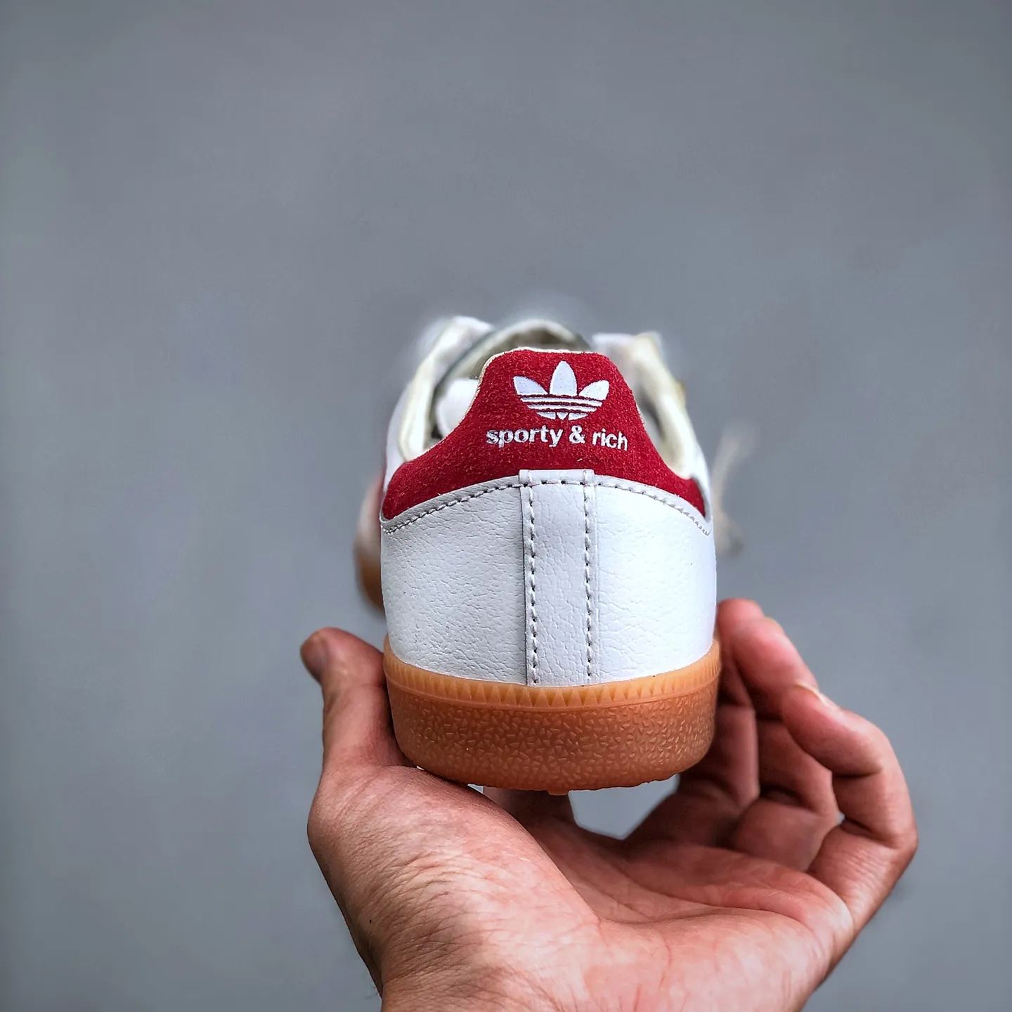Sporty & Rich × adidas Originals Samba OG "White/Burgundy"（IF5660）