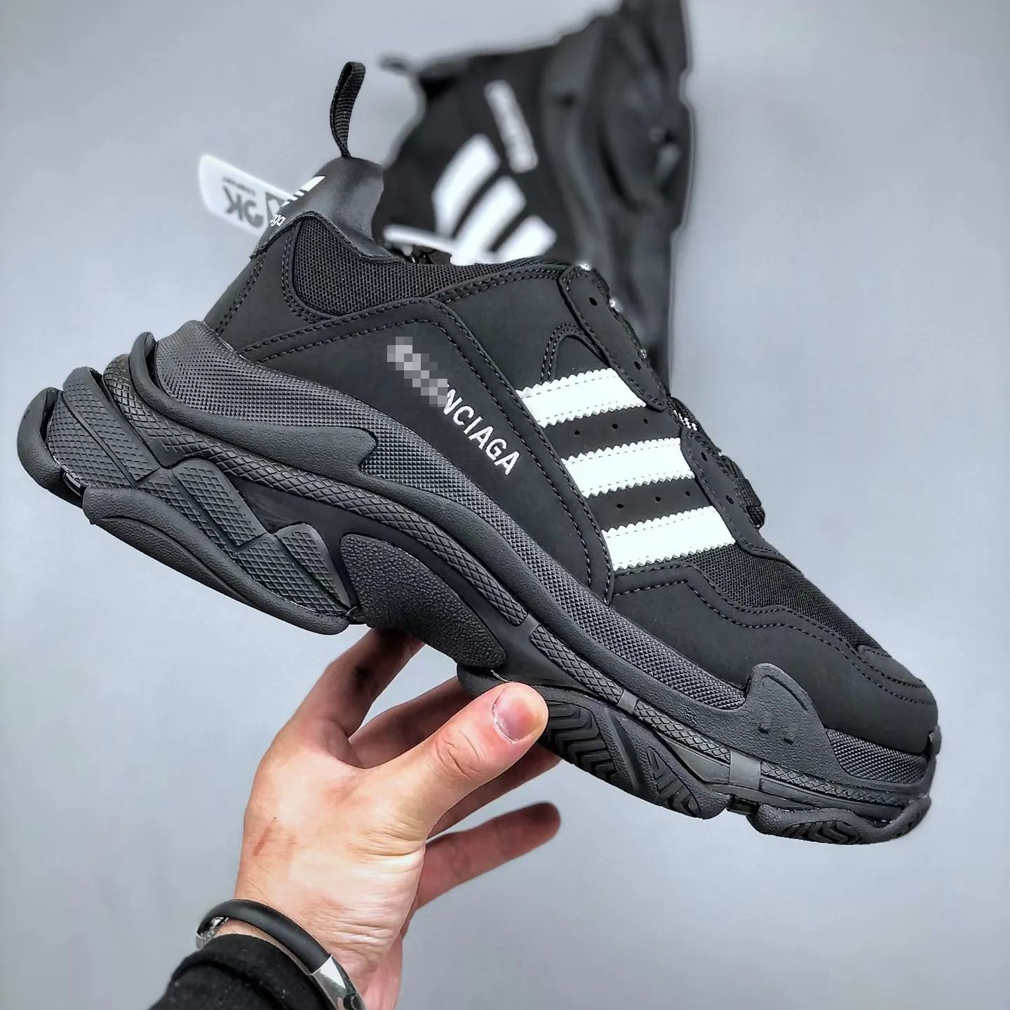 BALENCIAGA Triple S "BLACK"（712821W2ZB21090）
