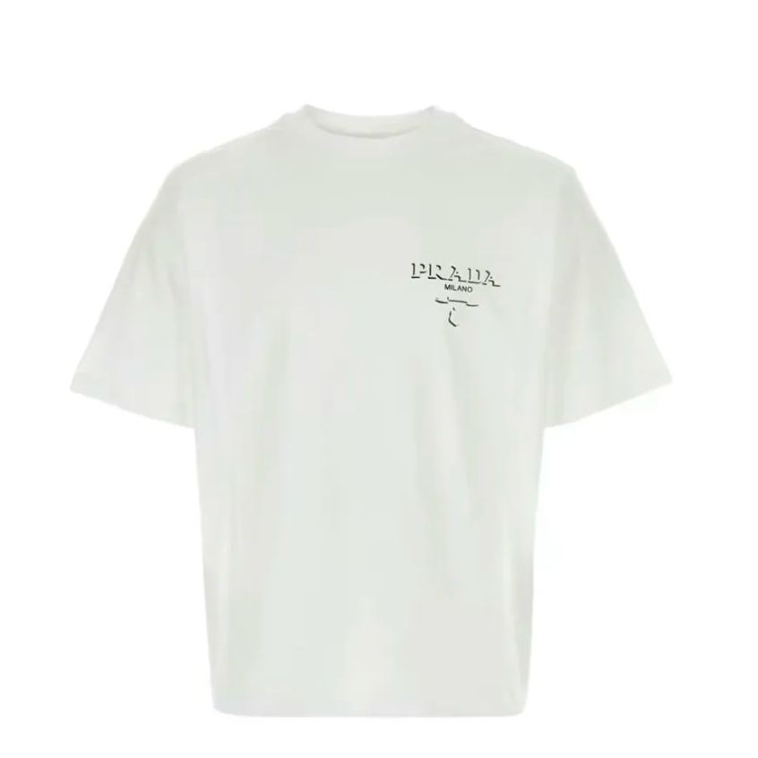 PRADA Cotton T-shirt white（UJN896-14K7-F0009-S-OOO）