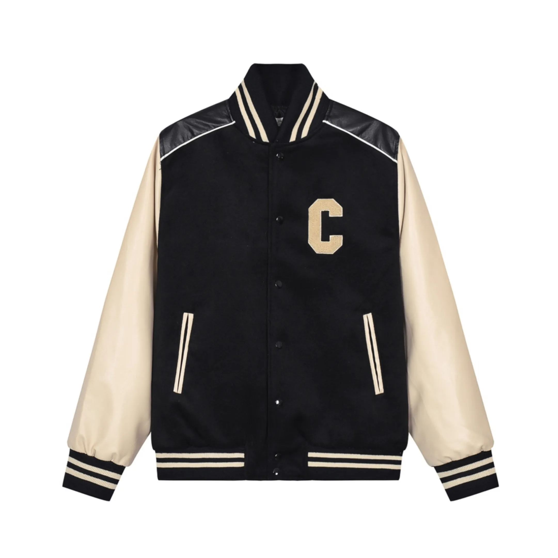 CELINE Oversized Wool Varsity Jacket "Black"（2V56D896C-38NO）