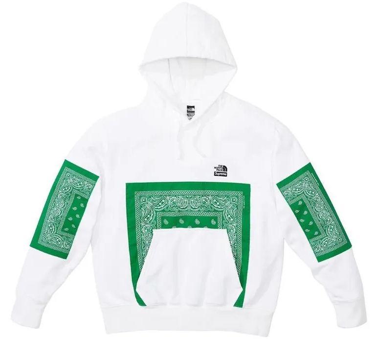 Supreme The North Face Bandana Hooded Sweatshirt White（SUP-SS22-449）
