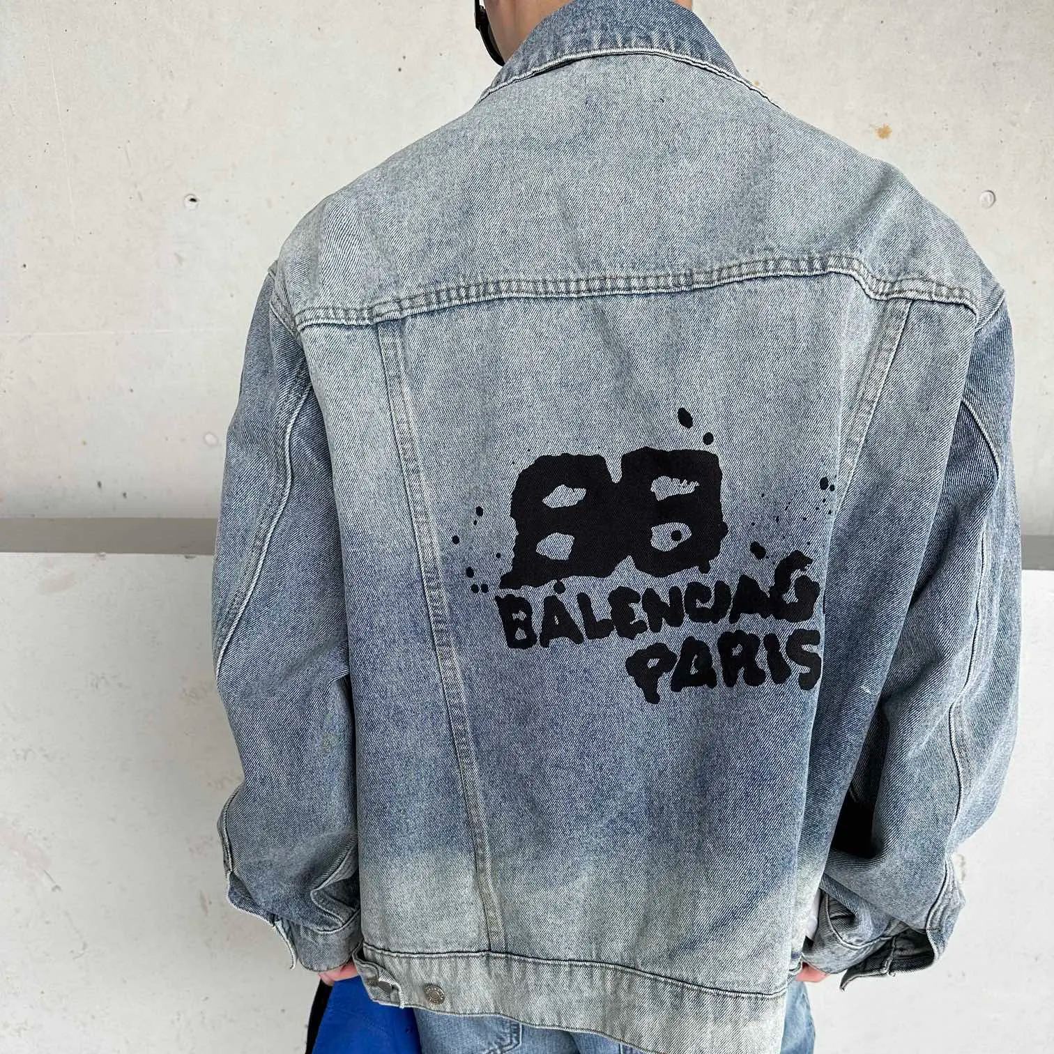 Balenciaga Inkjet Print Washed Jacket (783697THW254245-1）