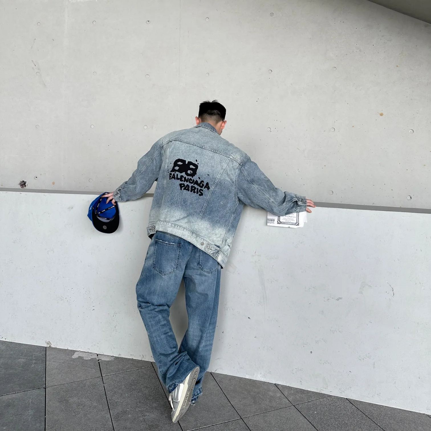 Balenciaga Inkjet Print Washed Jacket (783697THW254245-1）