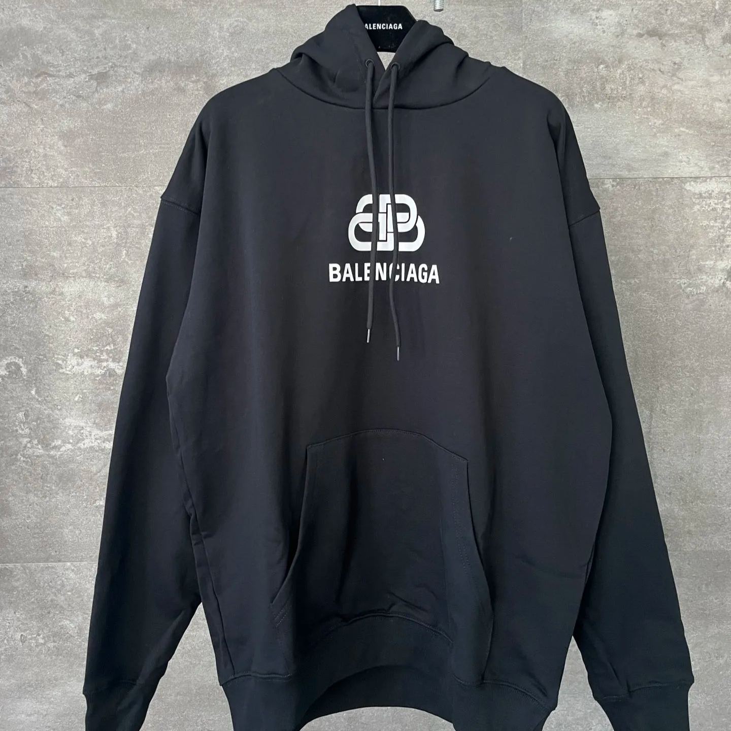 Balenciaga Loose hooded Long Sleeves Hoodie Black (570792TEV191000）
