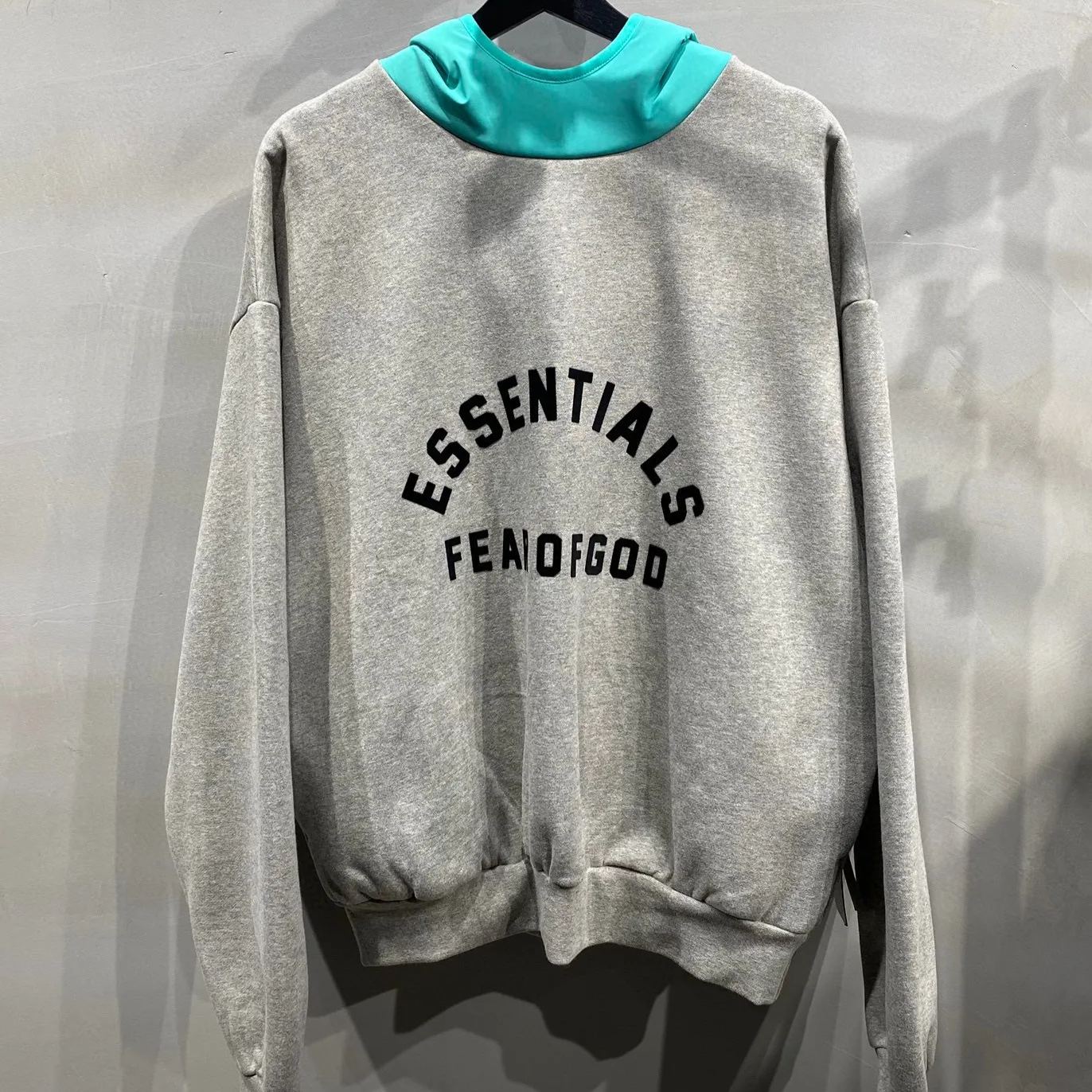 ESSENTIALS Nylon Fleece Hoodie/Dark Heather (202SP244313F）