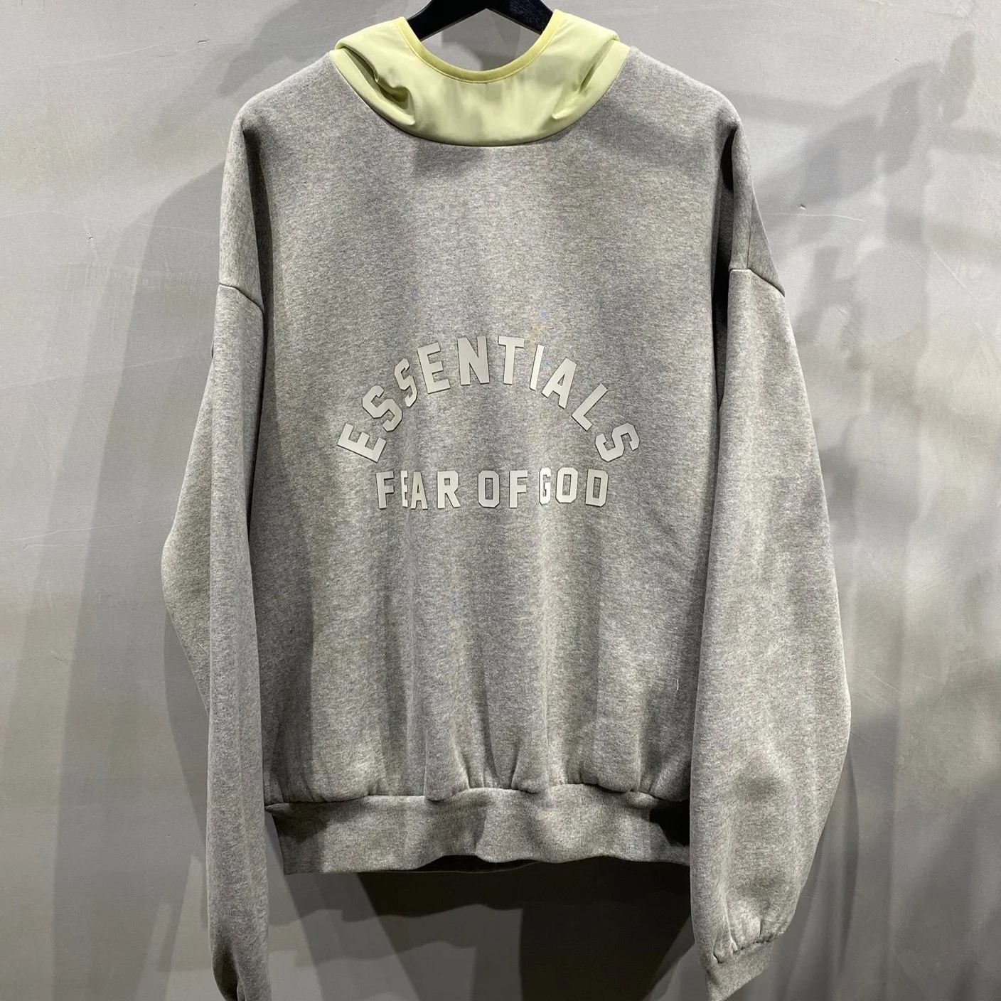 ESSENTIALS Nylon Fleece Hoodie/Dark Heather (202SP244313F）