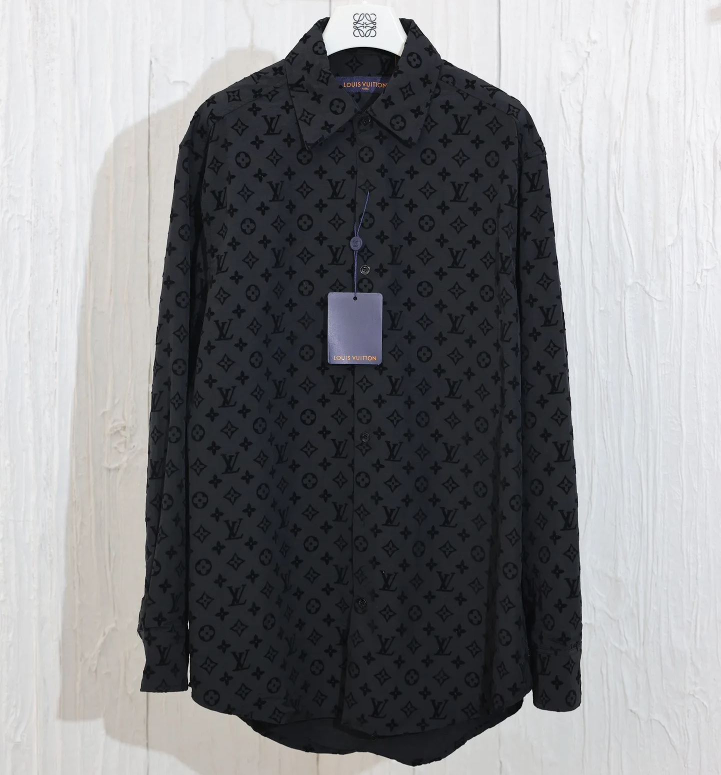 LOUIS VUITTON Louis Vuitton Clothing Flocked Monogram Classic Shirt Men's（1A979D）