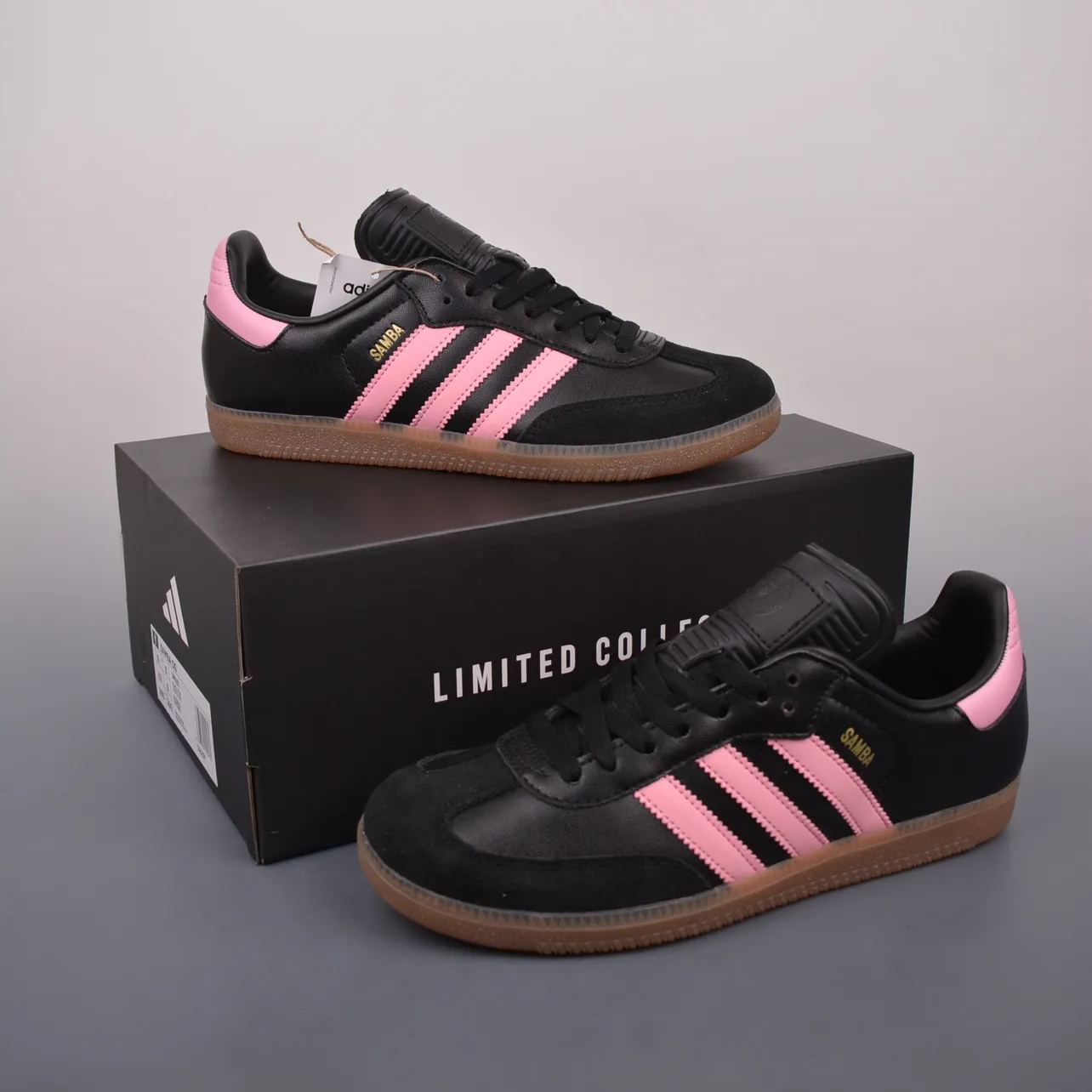 Inter Miami CF × adidas Originals Samba "Core Black/Light Pink/Gum"（IH8157）