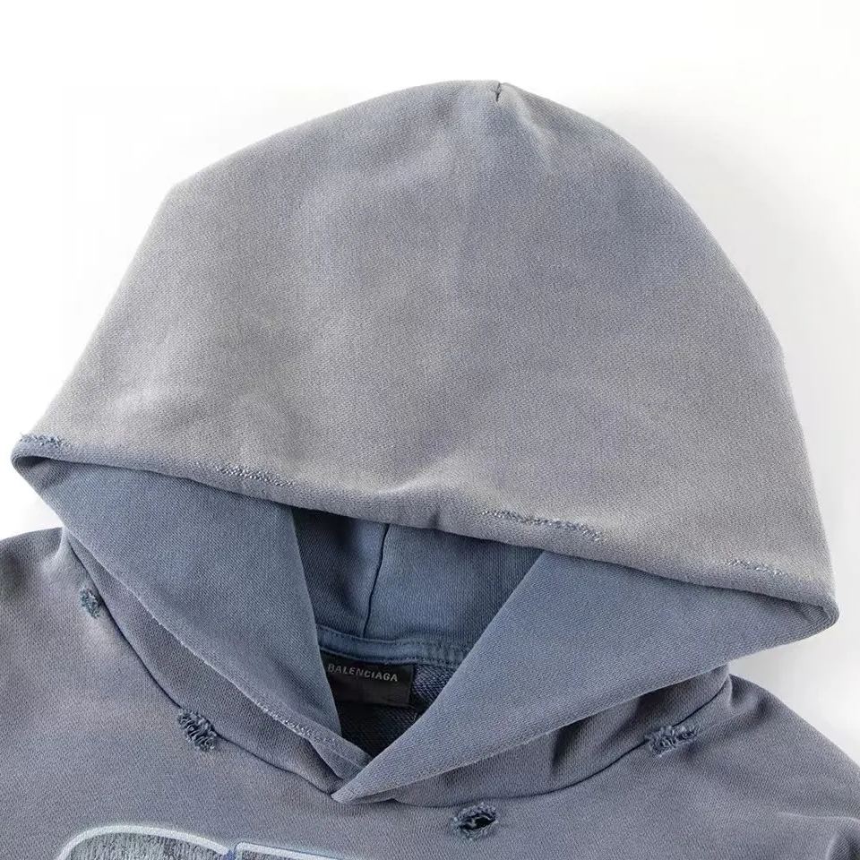  Balenciaga Snbn Hoodie 'Blue' (739024TQVE74108）