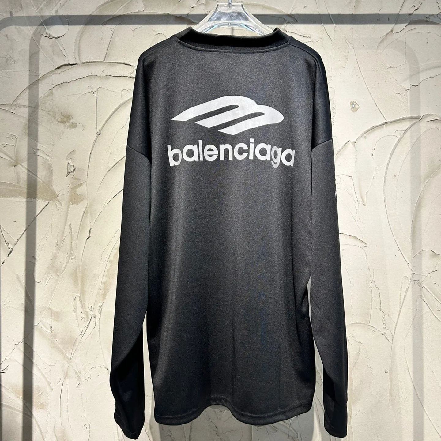 BALENCIAGA  3b Sports Icon Ski Long Sleeve T-Shirt Large Fit in Black（779988TPVQ51000）