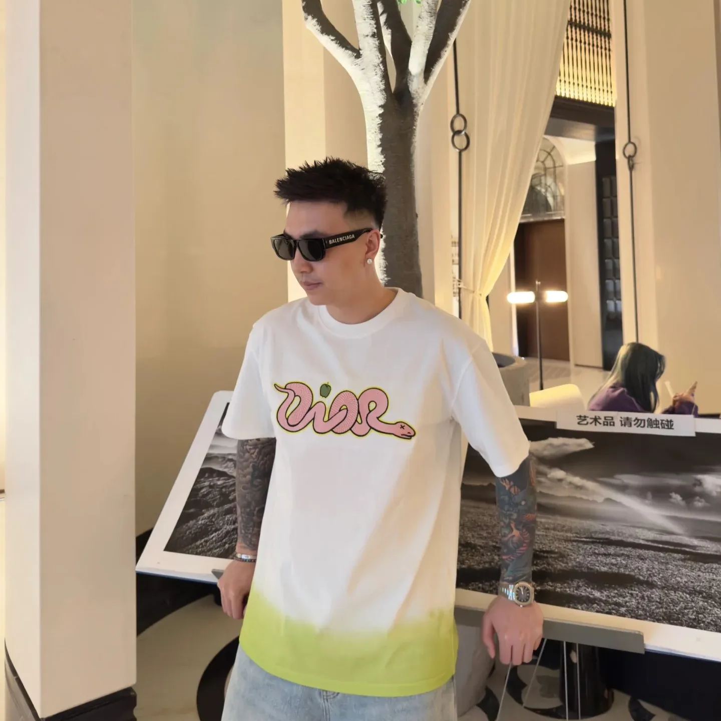 DIOR T-Shirts Men White（513J696B055-4C086）