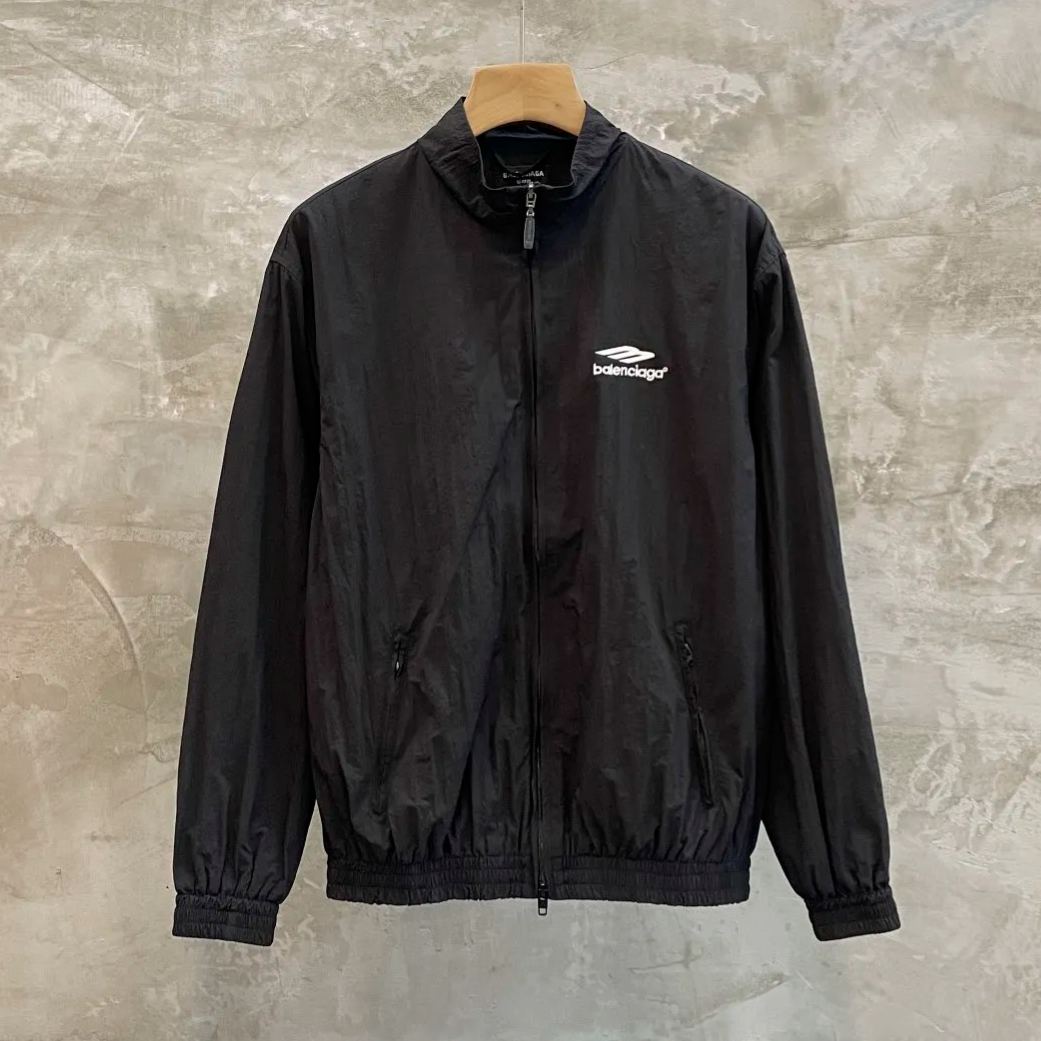 Balenciaga 3B Sports Icon Small Fit Tracksuit Jacket Black/White Logo（704505TKO481000）