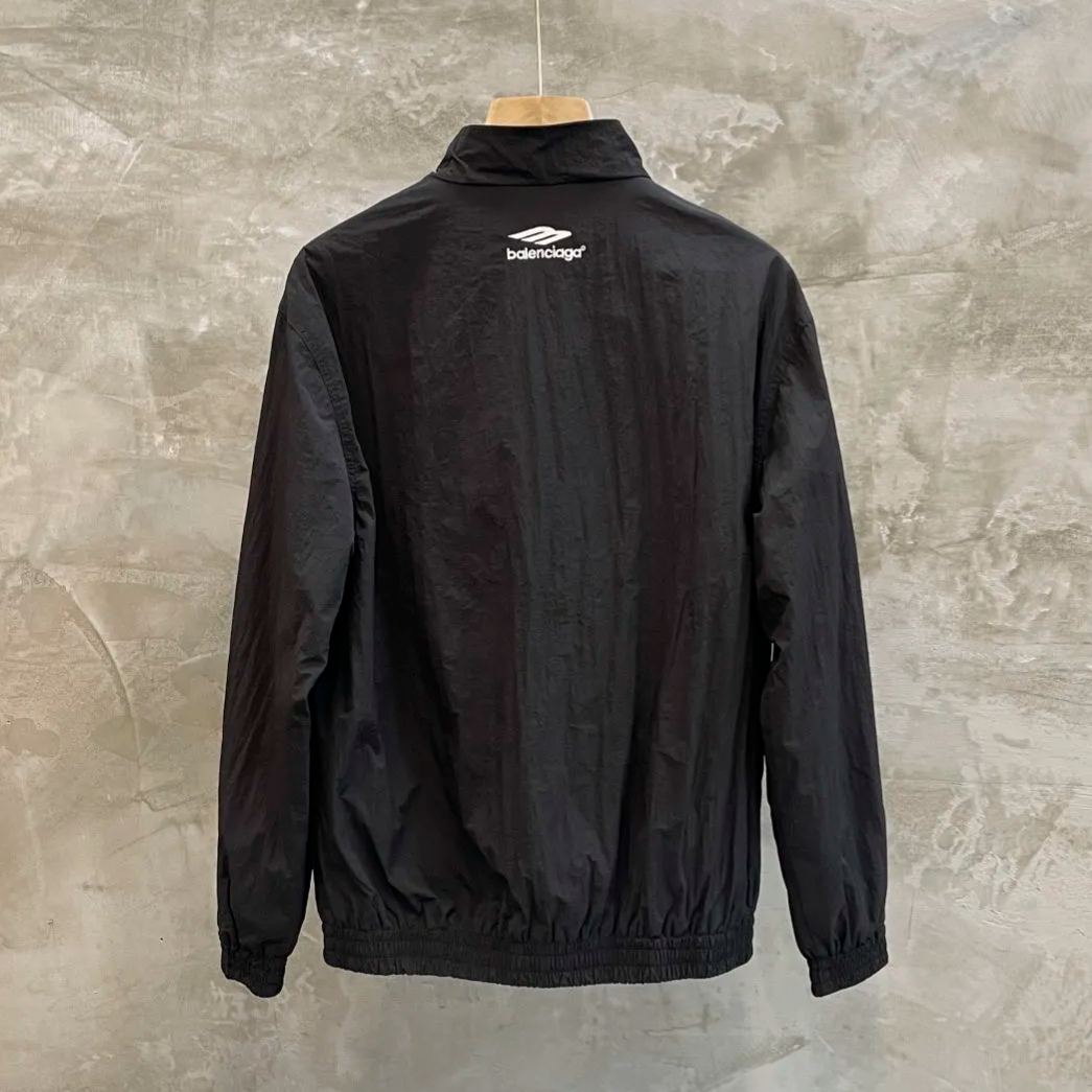 Balenciaga 3B Sports Icon Small Fit Tracksuit Jacket Black/White Logo（704505TKO481000）