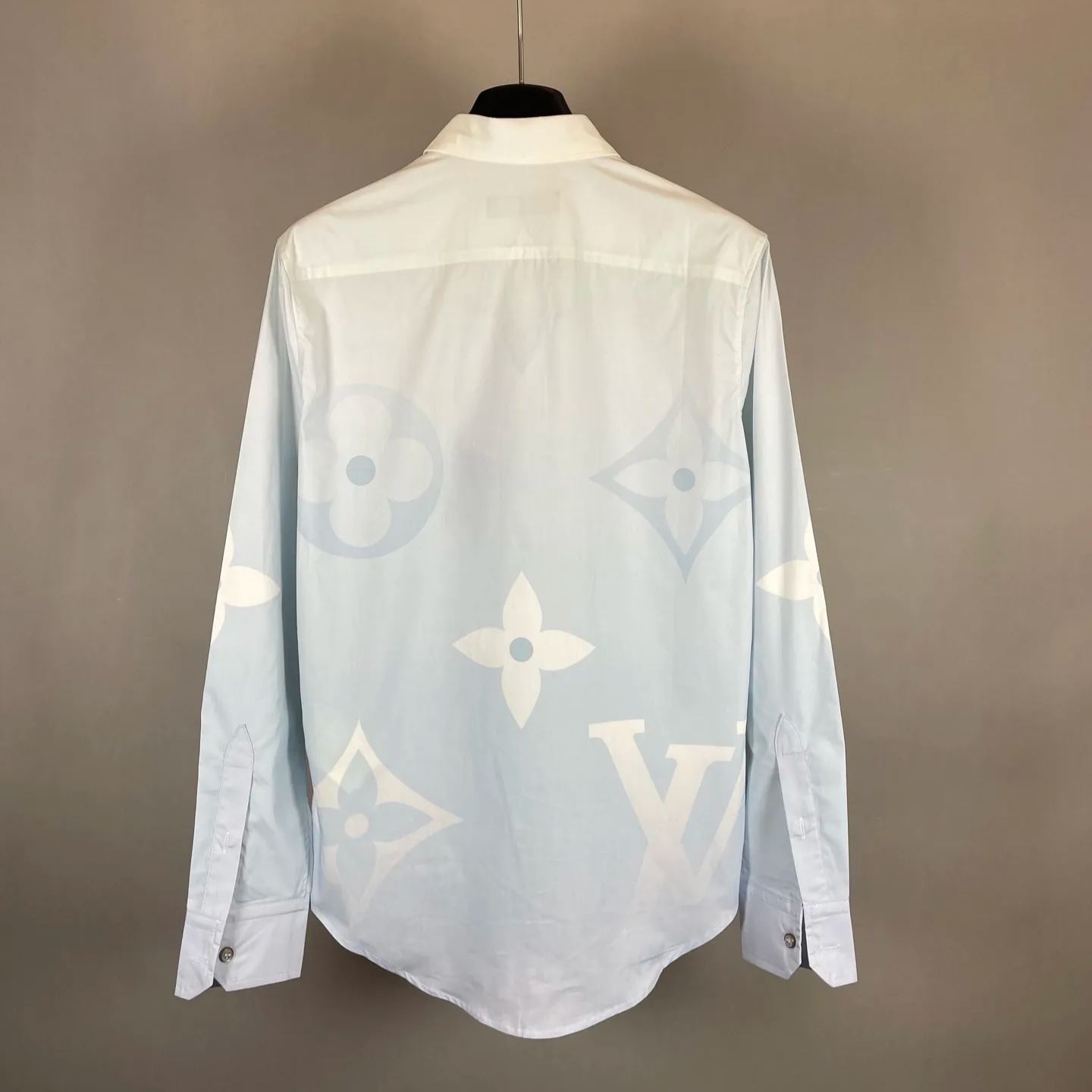 Louis Vuitton Monogram Print Long Sleeve Cotton Poplin Shirt（1AFXVX）