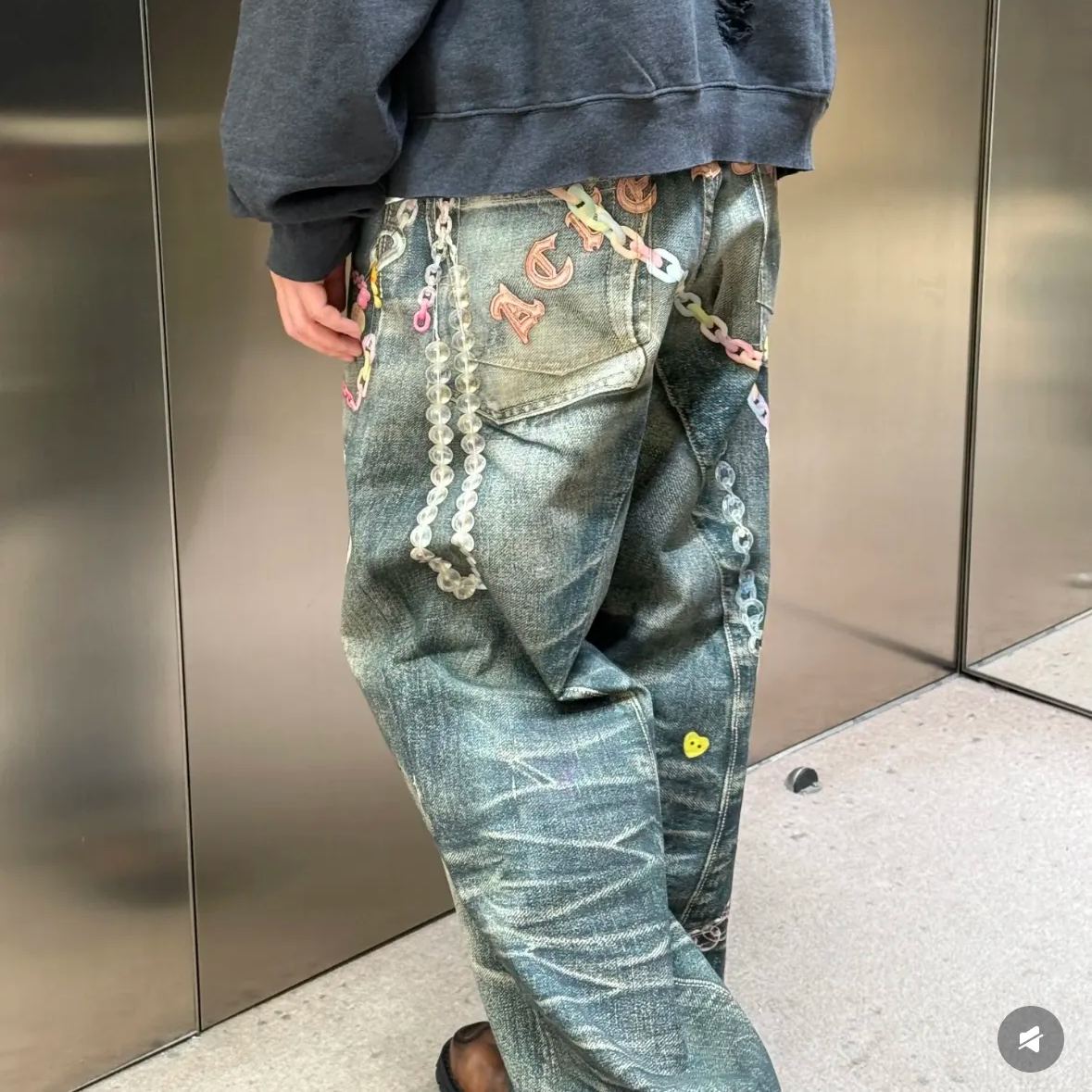 Acne Studios  Loose fit jeans (BK0683-MID BLUE）