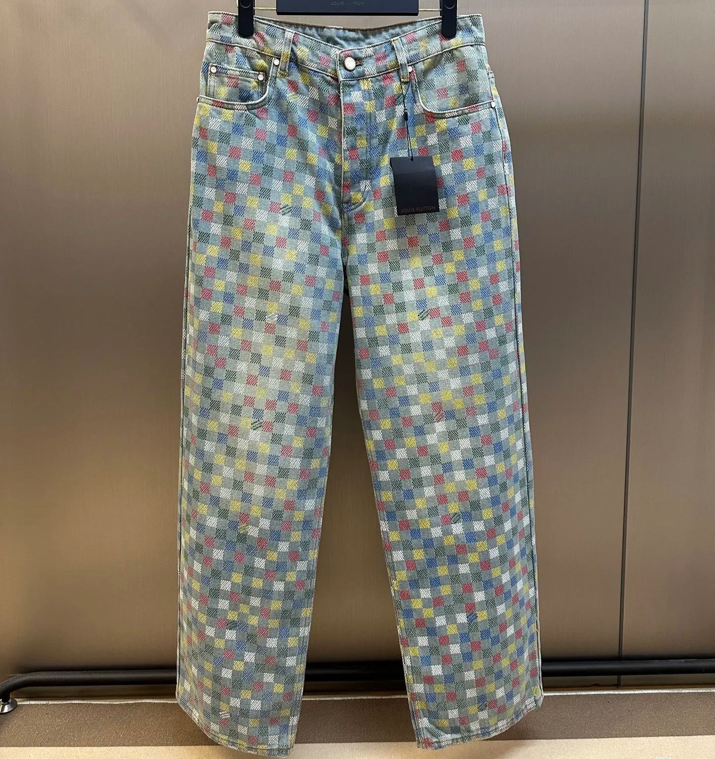 Louis Vuitton Damier Denim Wide Leg Pants（1AHBMM）