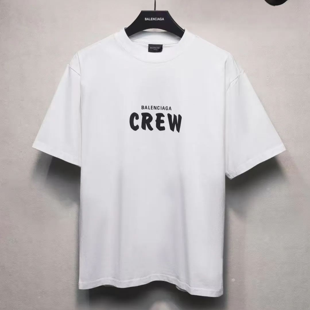 Balenciaga Crew Alphabet Printing Short Sleeve 'White'