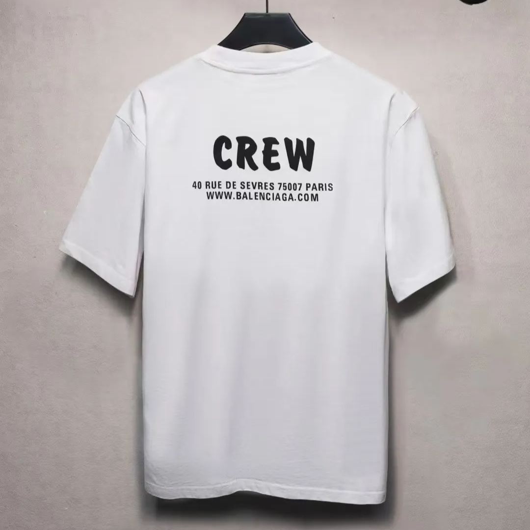 Balenciaga Crew Alphabet Printing Short Sleeve 'White'（620969TIV749040）