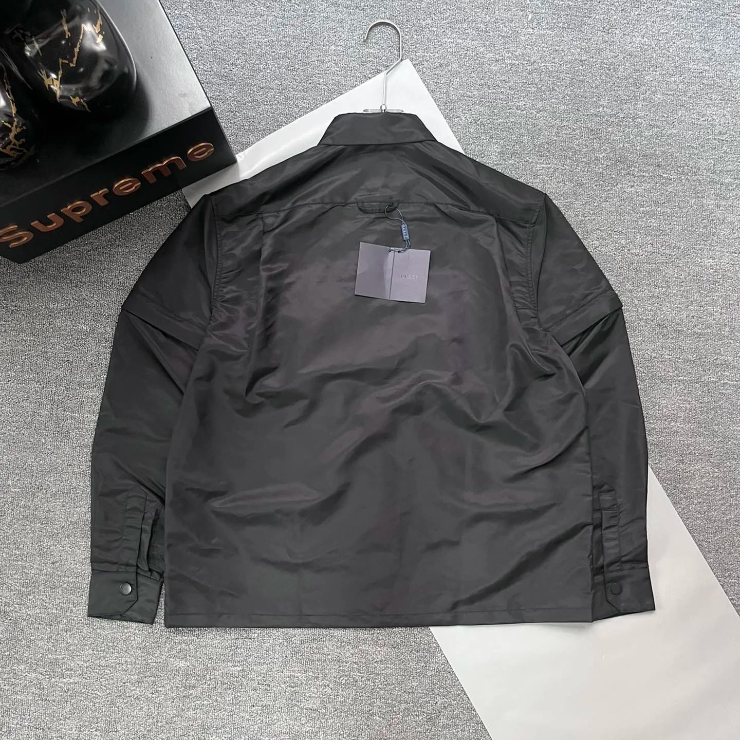 Prada Black Re-nylon Shirt (SC548-1WQ8-F0002-S-212）