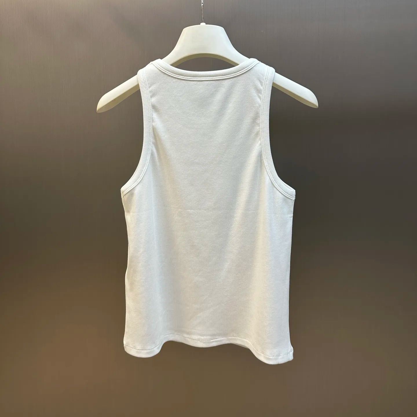 CELINE Triomphe Tank Top In Ribbed Silk Jersey "Off White" (2X45N0V19-01OW）