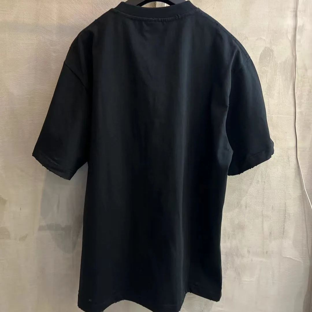 BALENCIAGA Men's 3B Liquefied T-Shirt Oversized "White"（787349TRVS89081）