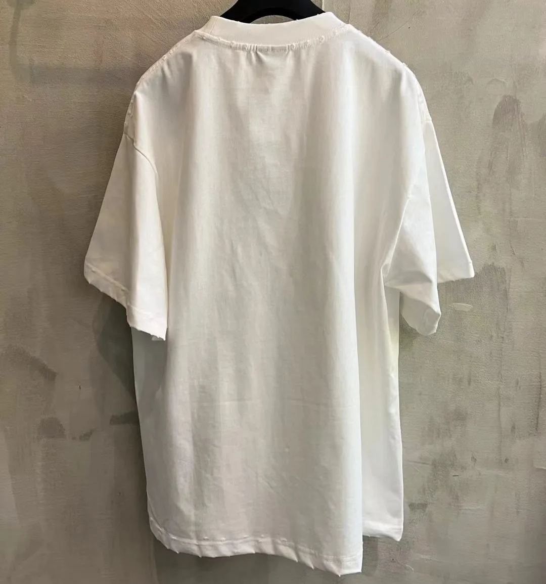 BALENCIAGA Men's 3B Liquefied T-Shirt Oversized "White"（787349TRVS89081）