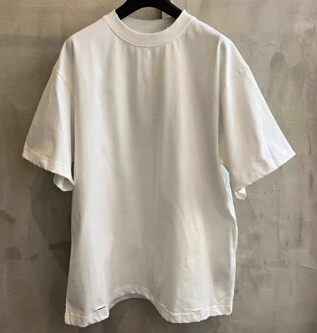 Balenciaga Logo Print Distressed Oversized T-Shirt（787349TRVT9-1041）