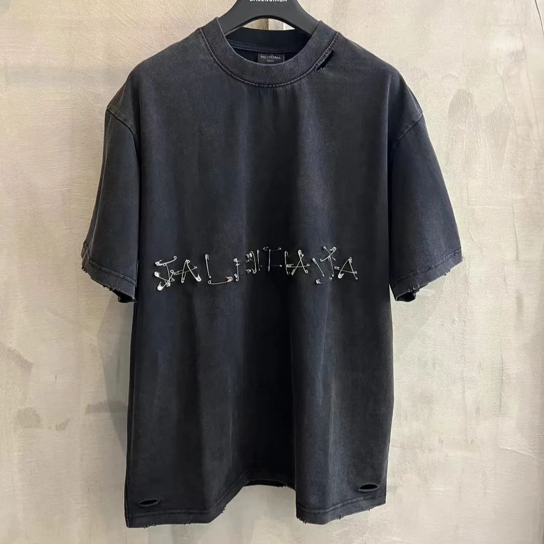 BALENCIAGA SAFETY PINS oversized logo（787349TRVK41041）