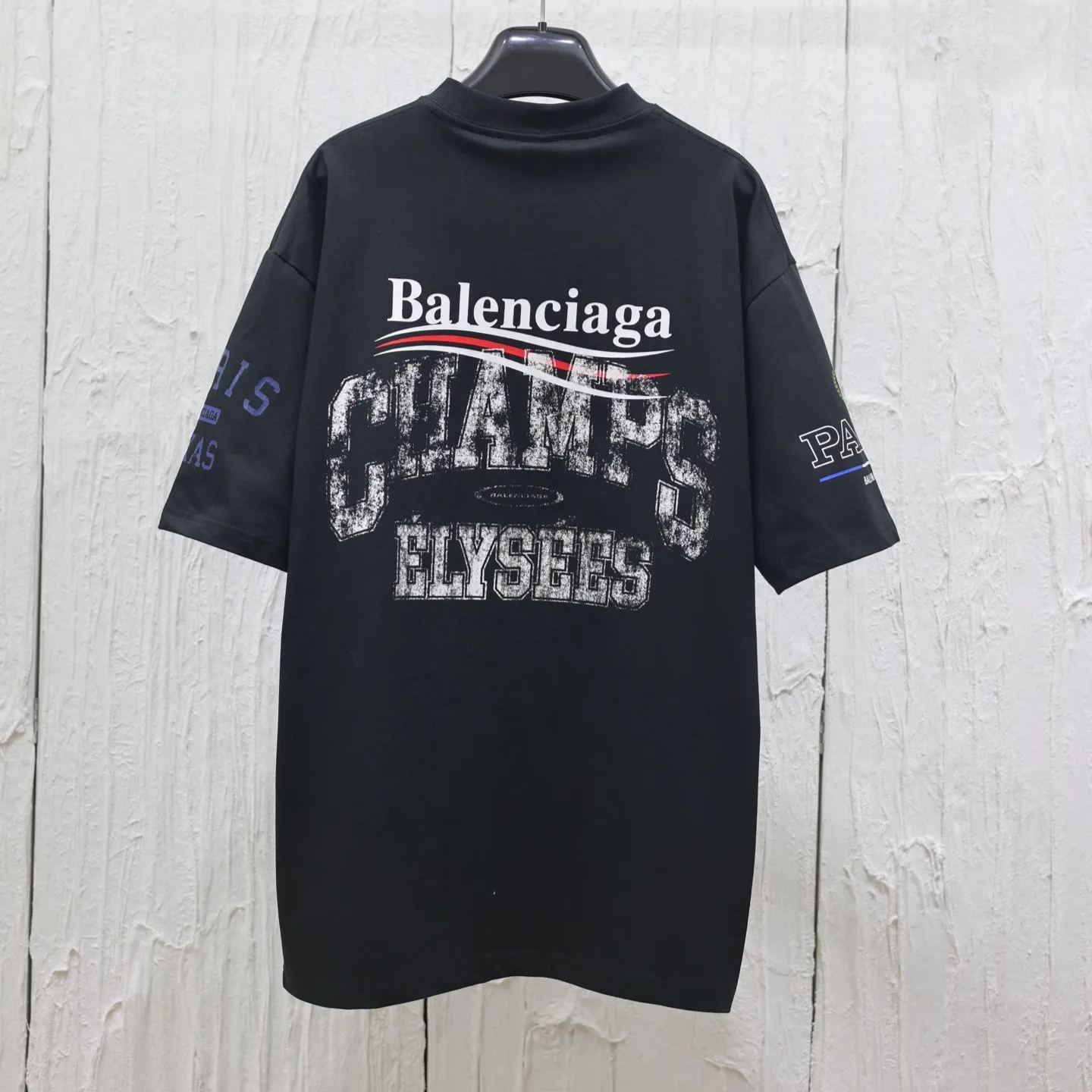Balenciaga Overlayer Political Campaign T-shirt Large Fit in White/black（620969TSVY79040）