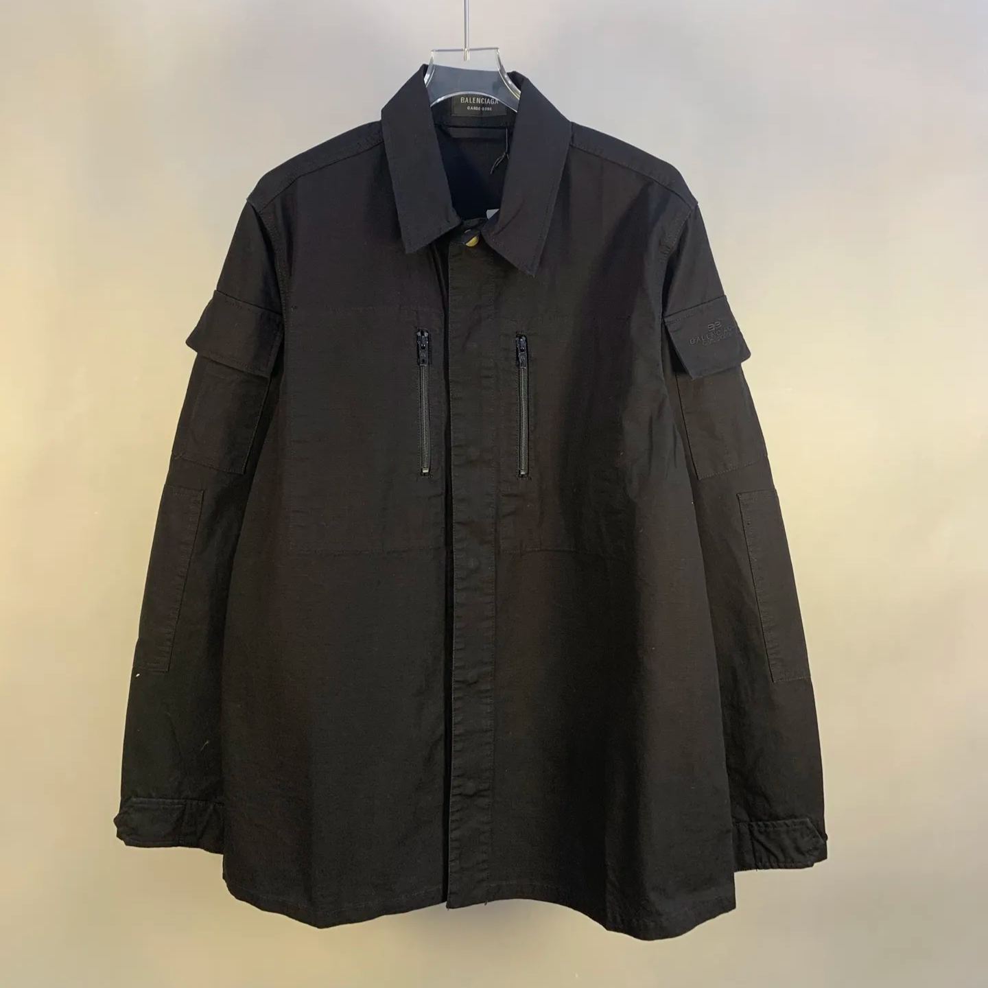 BALENCIAGA Men's Military Shirt "Dark Gray"（814719TQP131140）