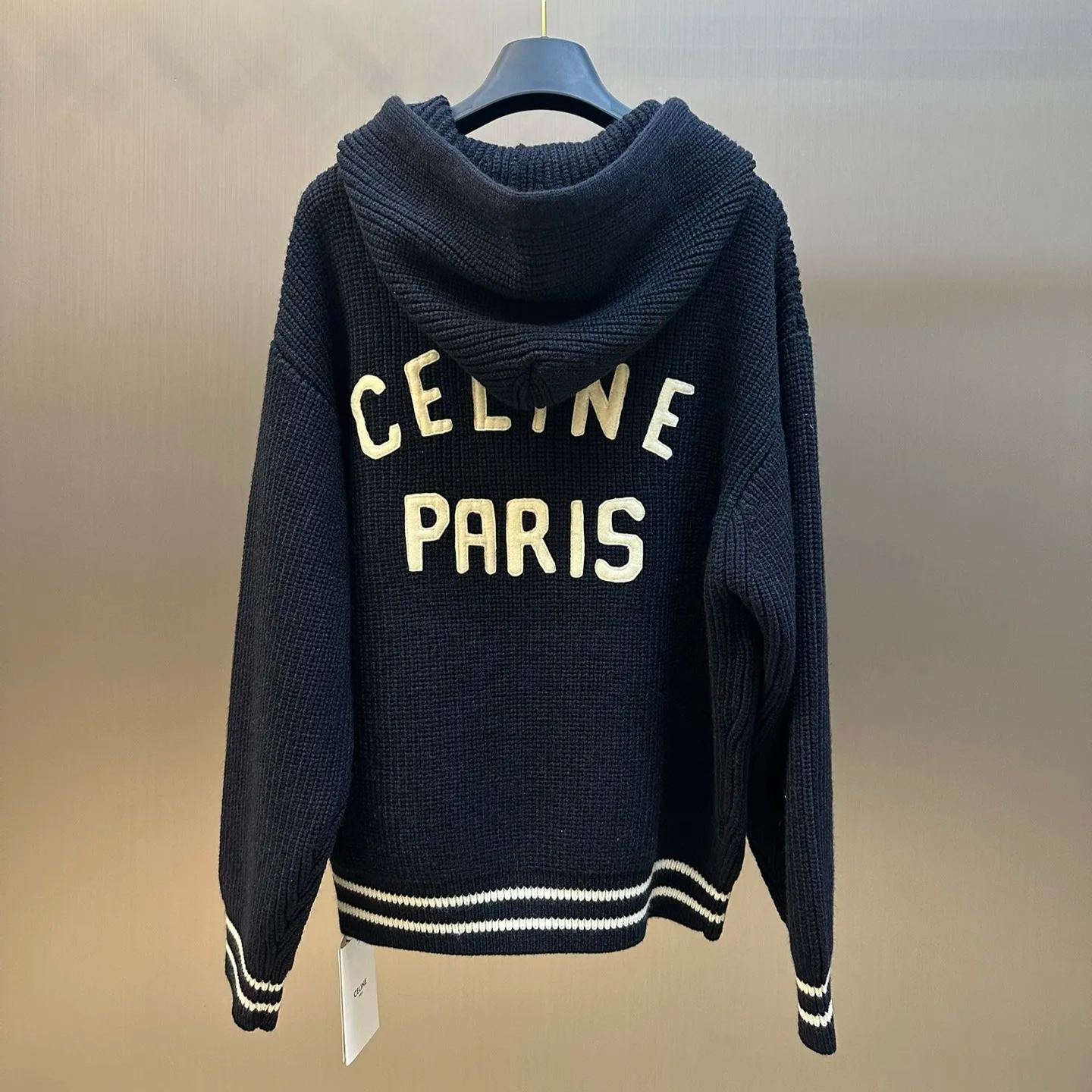 CELINE College hooded zip-up sweater (81090851）