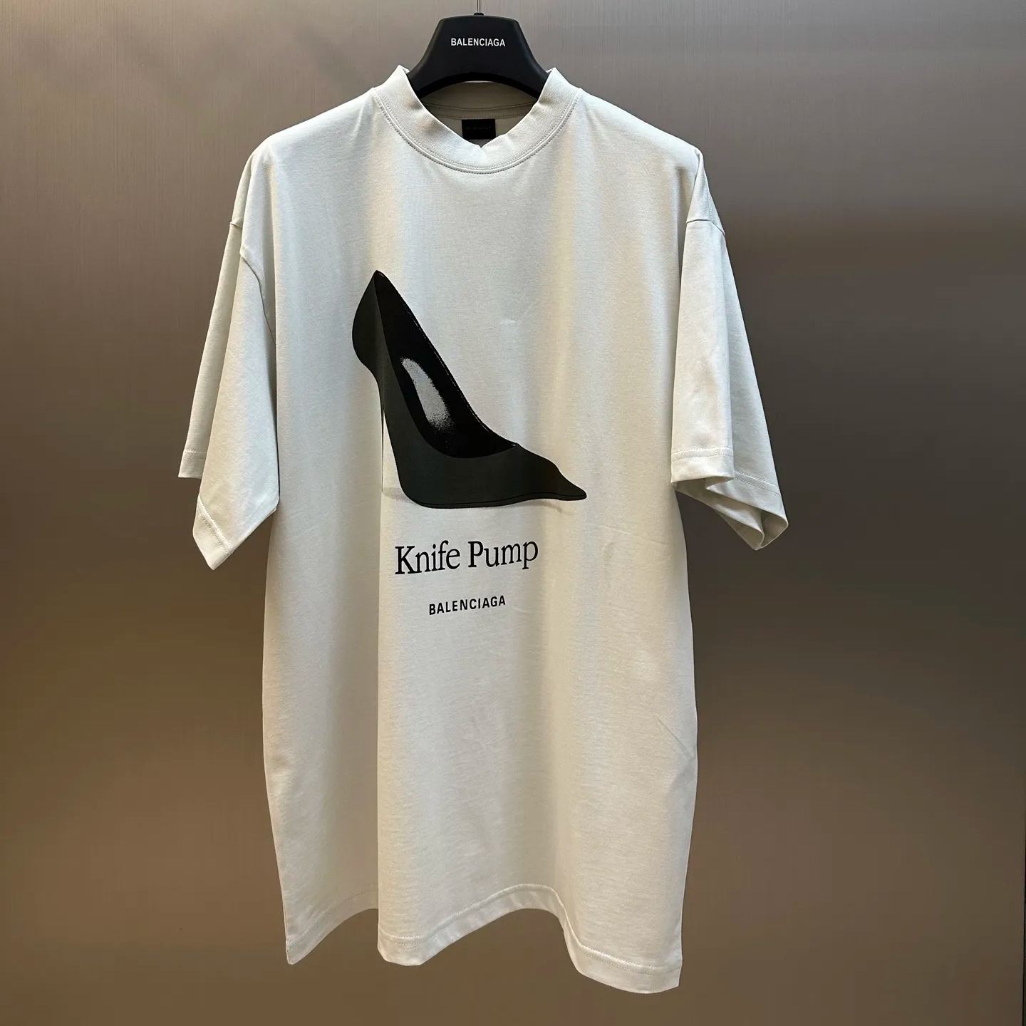  BALENCIAGAKnife Pump T-shirt Small Fit in Dirty White（809122TSVN49012）