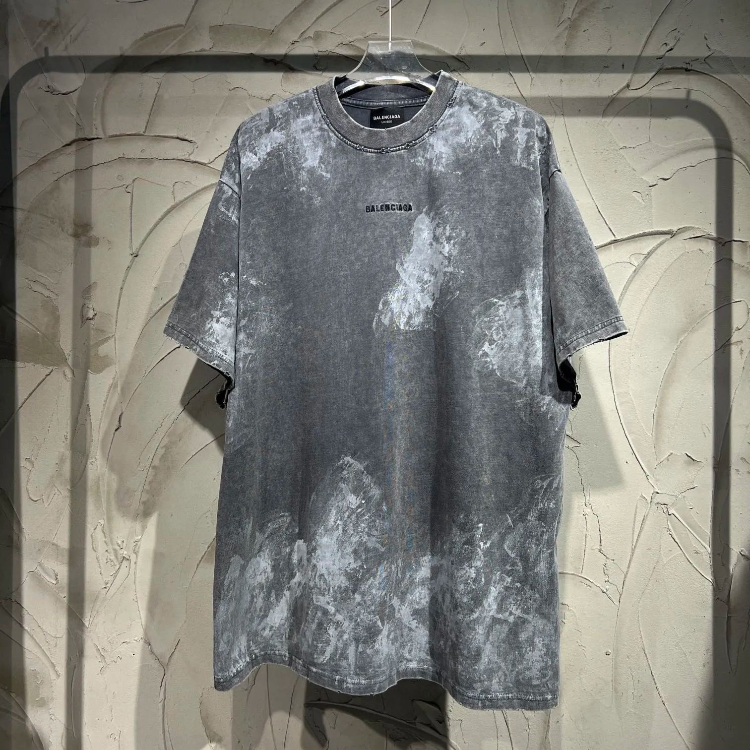 BALENCIAGA Men's Back T-Shirt Medium Fit "Gray"（764235TRVI88499）