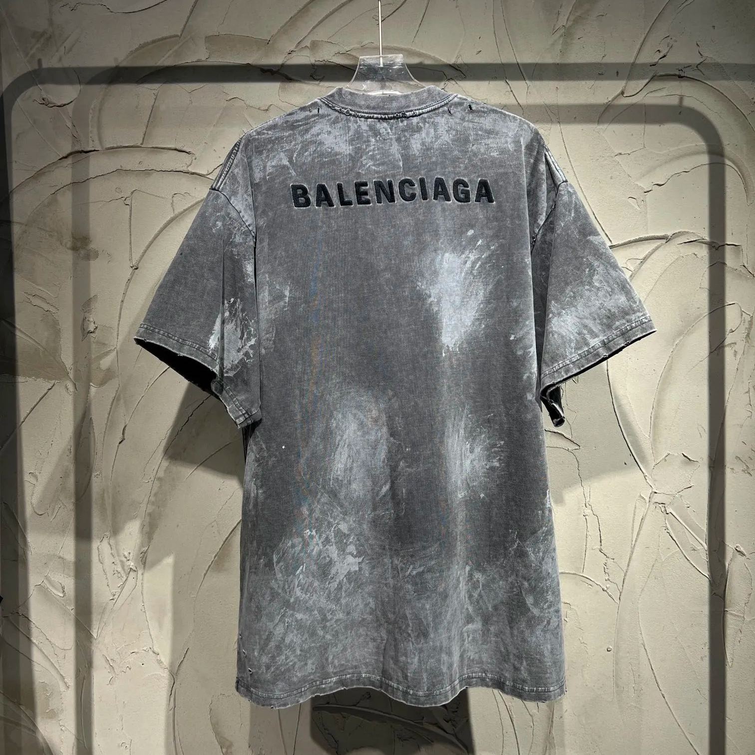 BALENCIAGA Men's Back T-Shirt Medium Fit "Gray"（764235TRVI88499）
