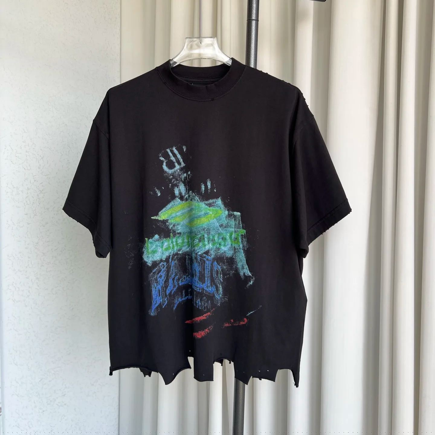 BALENCIAGA DIY Imprint T-Shirt in sage green vintage jersey（783399TSVB43421）