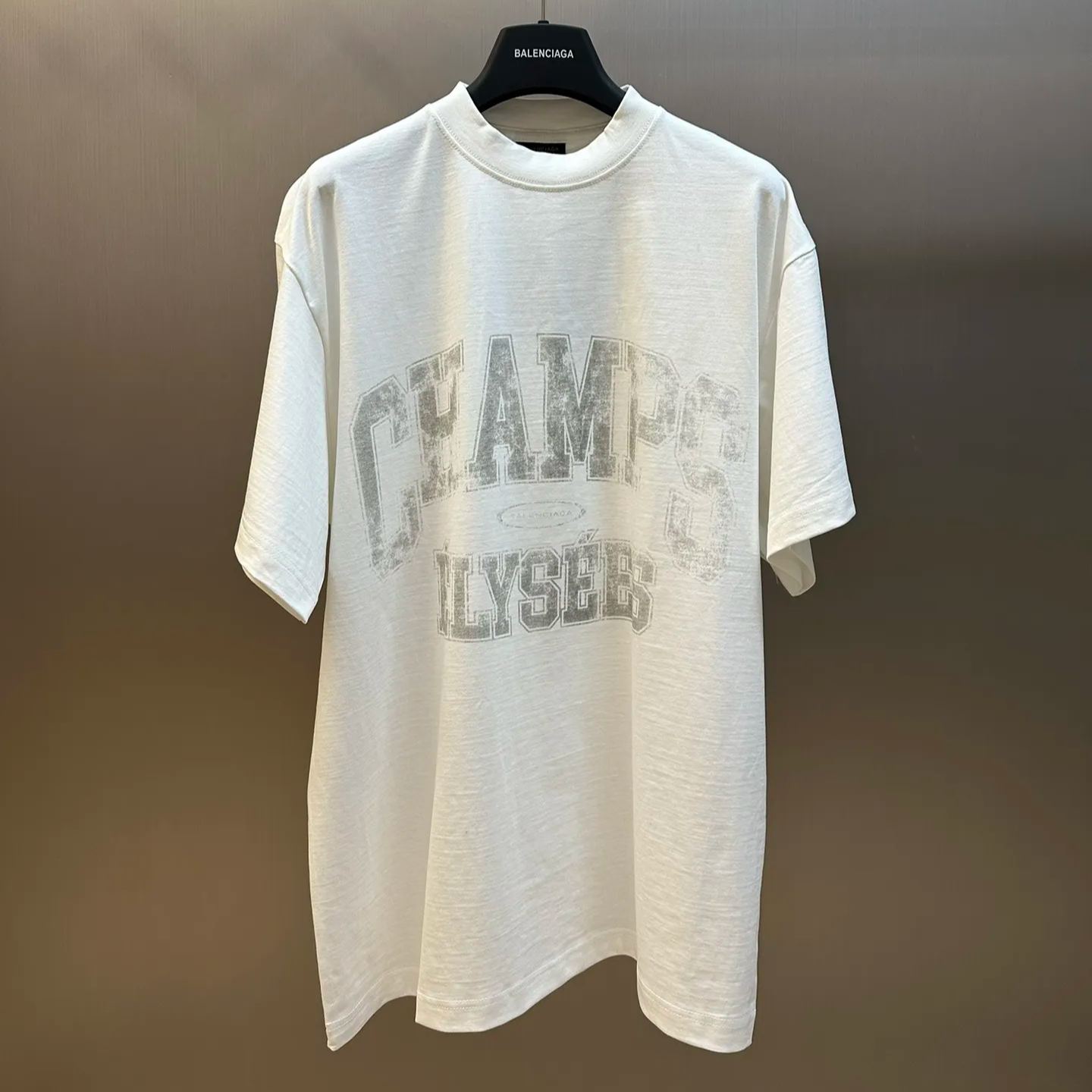BALENCIAGA Champs-Elysees T-Shirt Oversized in Vintage Jersey "Off White"（787349TRVN19016）