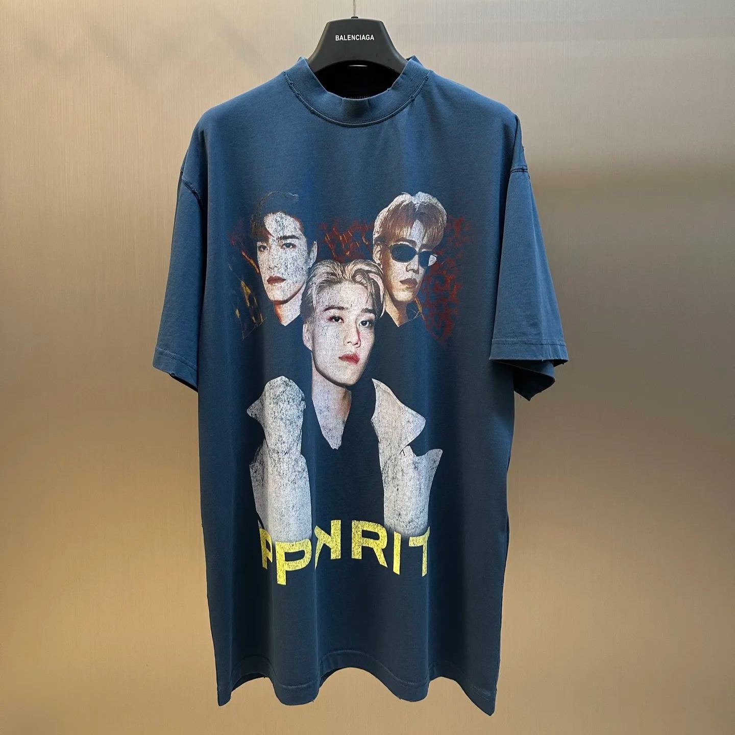 BALENCIAGA PP Krit Oversized T-Shirt "Dark Blue"（831305TSVV95002）
