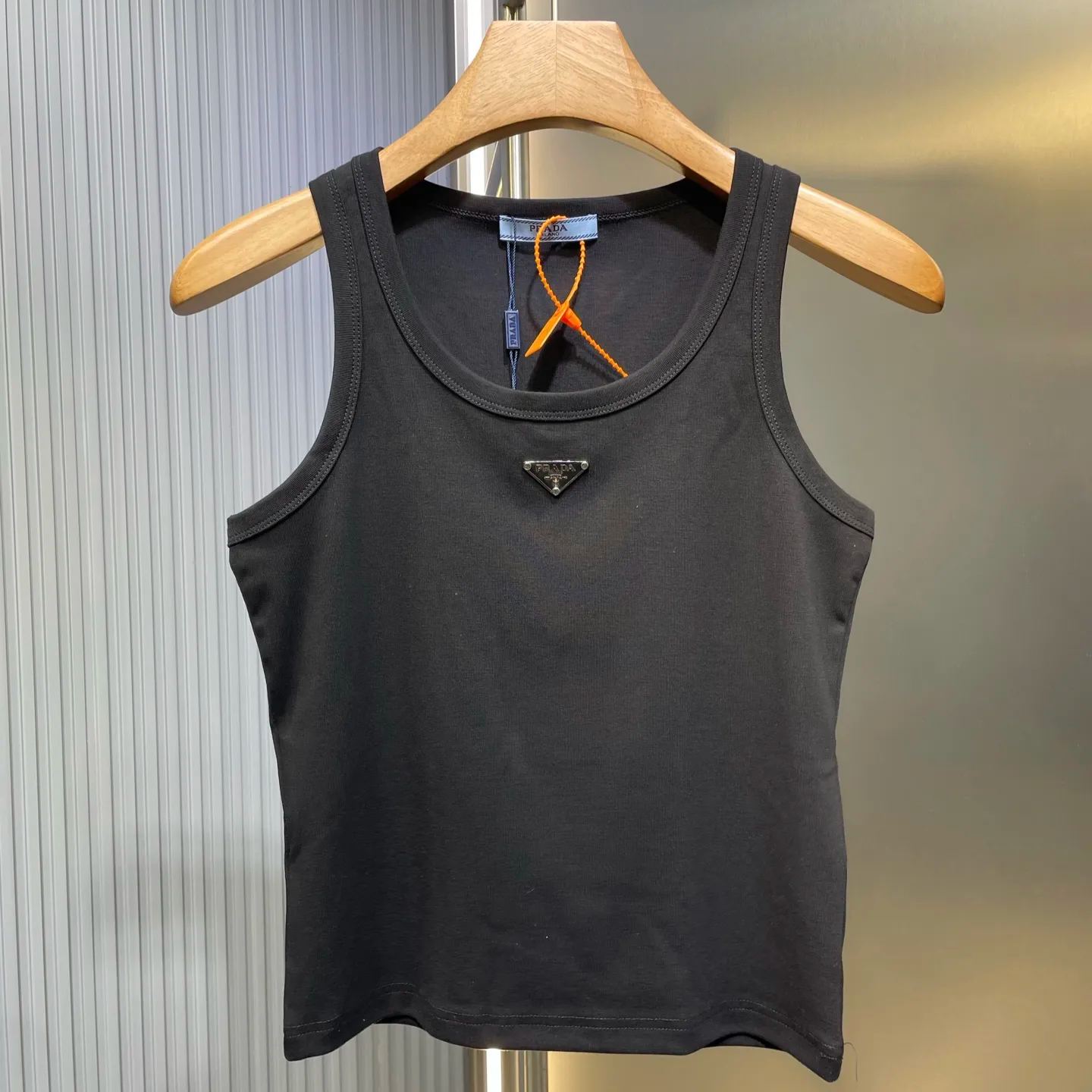 PRADA Navy Ribbed Knit Top（39576L-14L0-F0008）