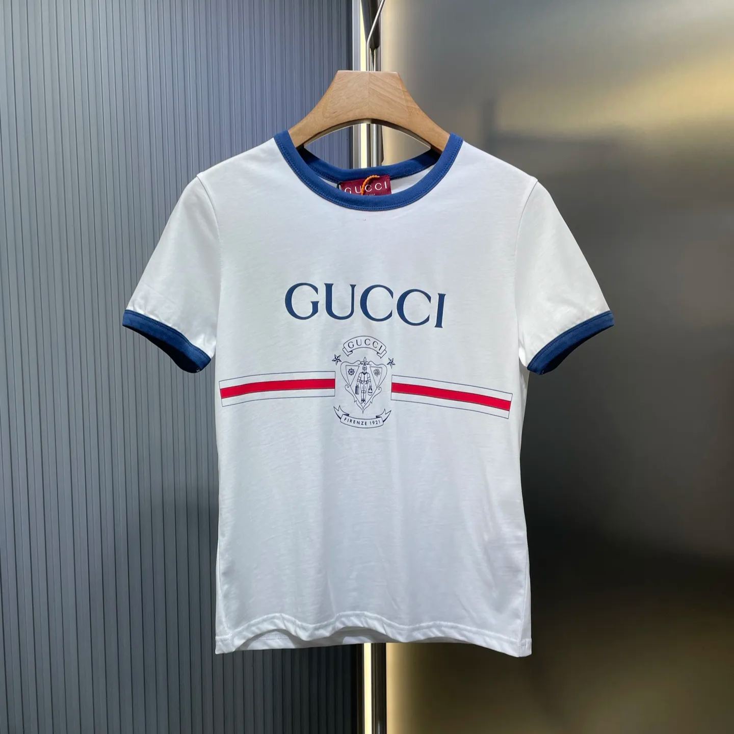 GUCCI Cotton jersey T-shirt with print in white（813753-XJG5V）