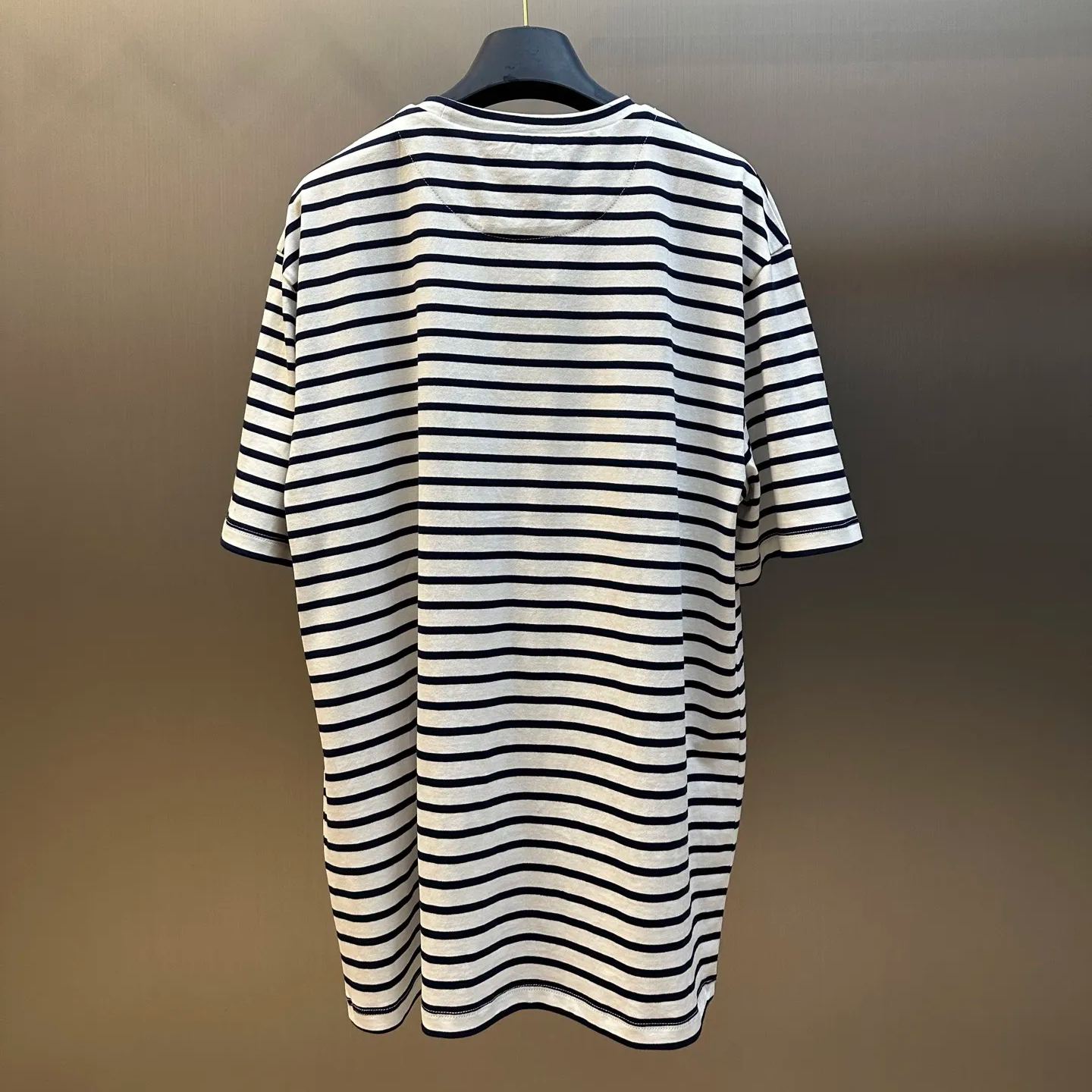 PRADA Striped Cotton Jersey T-Shirt in Blue and White（UJN929-1045-F0UB0-S-OOO）