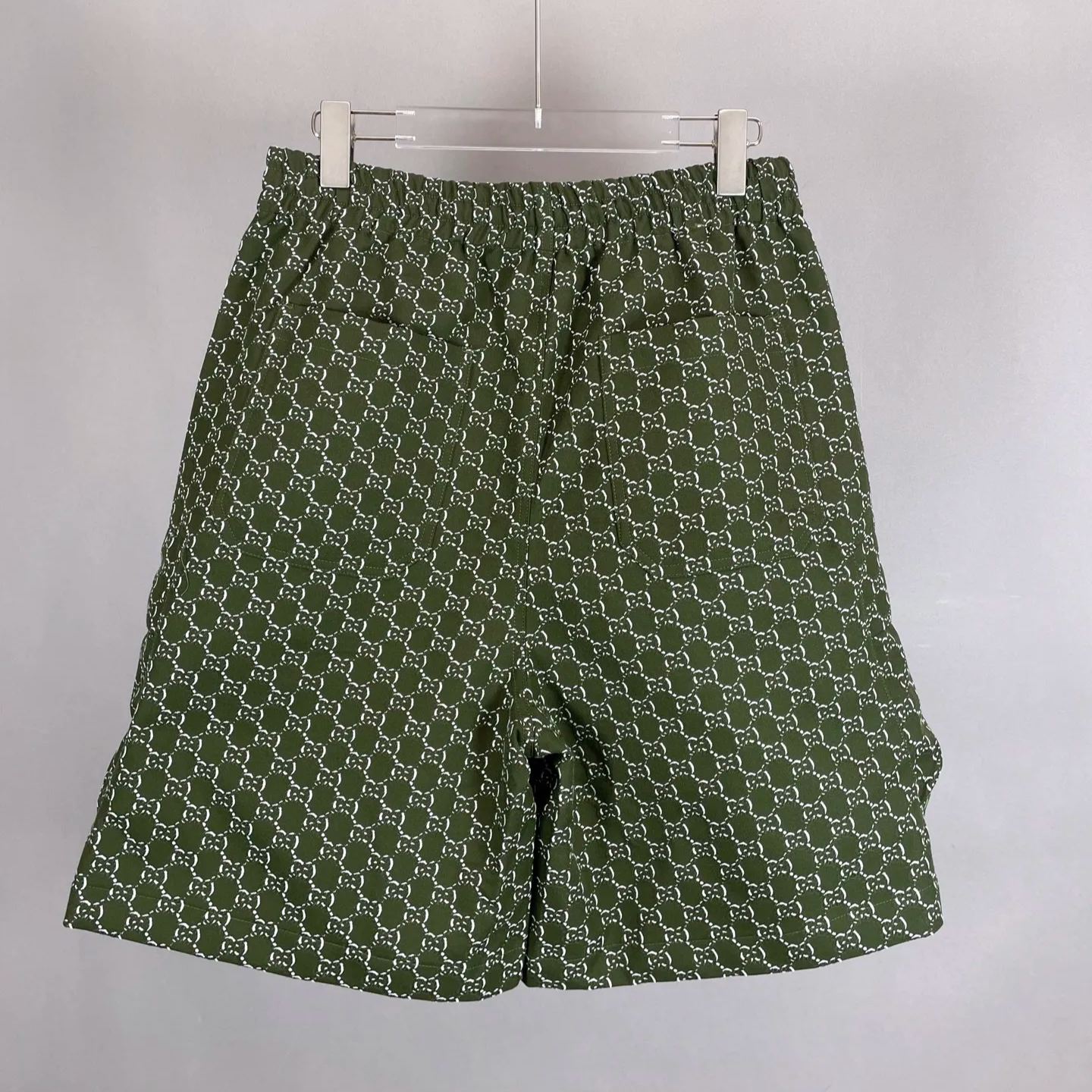 GUCCI Cotton Jacquard Shorts With GG Shadow "Green/White"（804980-ZAR26）