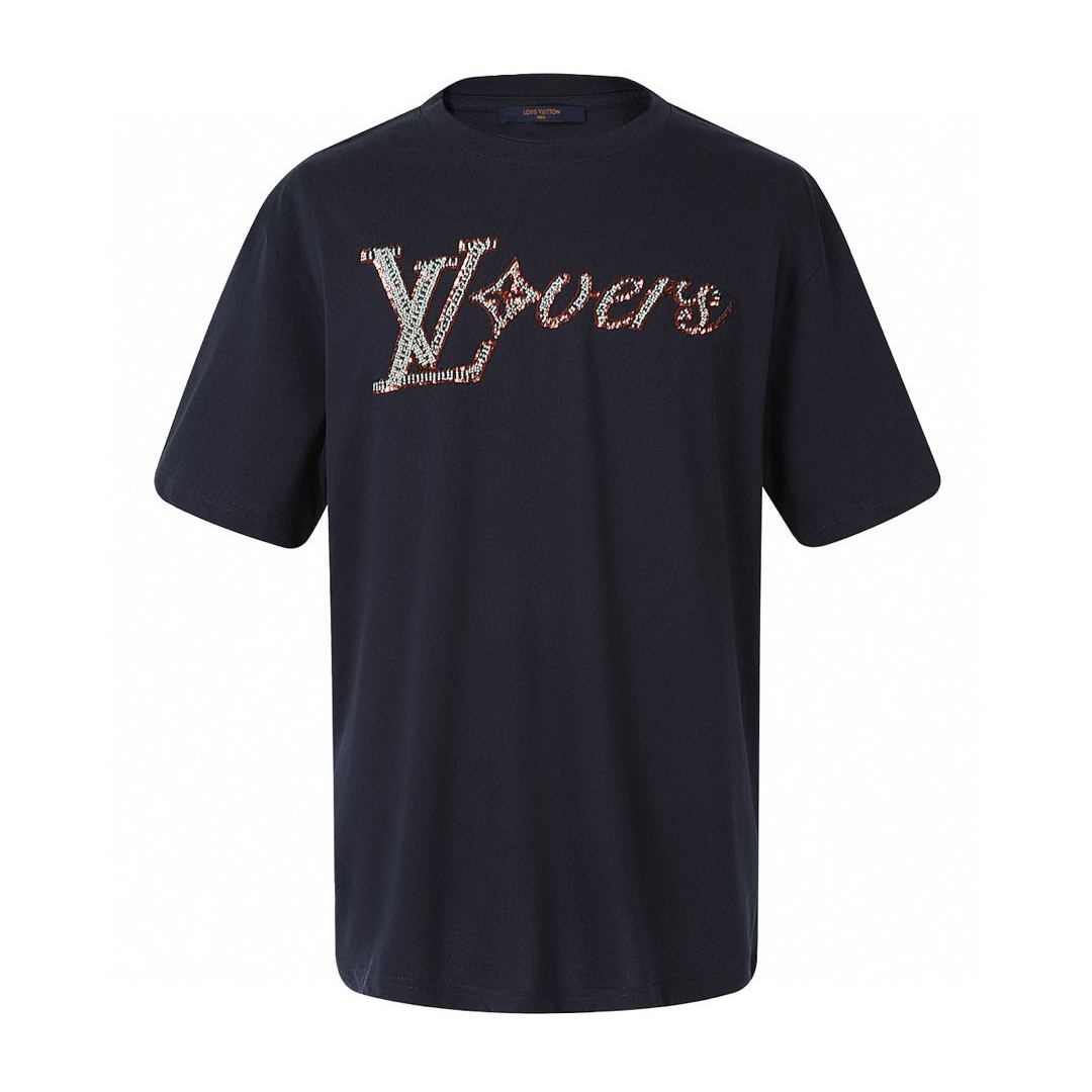 Louis Vuitton LV Vers Embellished Short Sleeve T-Shirt（1AGHXQ）