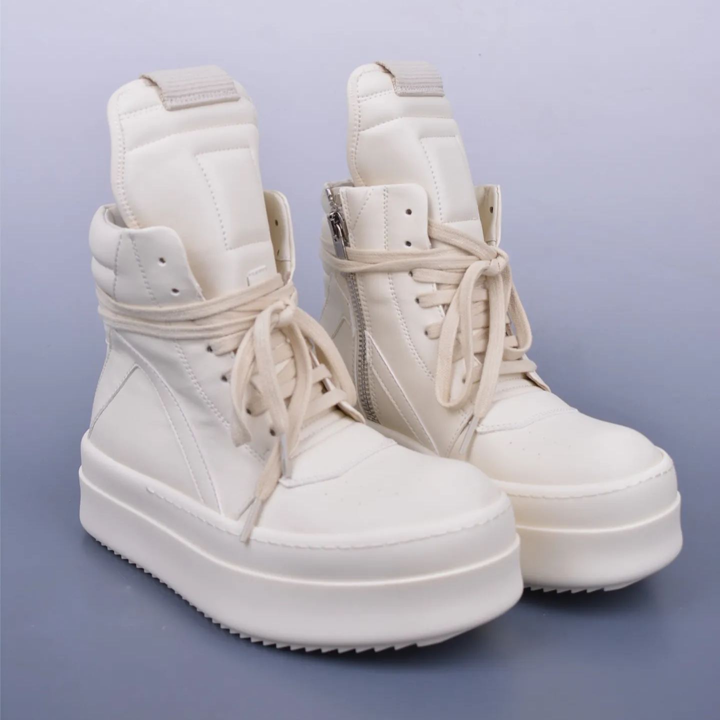  Rick Owens mega bumper white sneakers (RU01E5868LCO1111)
