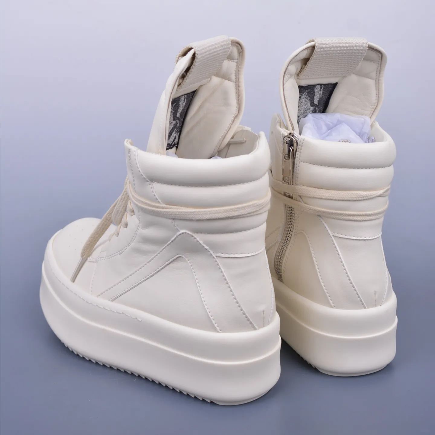  Rick Owens mega bumper white sneakers (RU01E5868LCO1111)