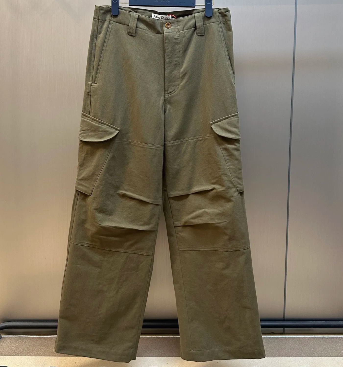 Acne Studios Patsono Dry Cotton Twill Cargo Pants Green (BK0660-AB8）