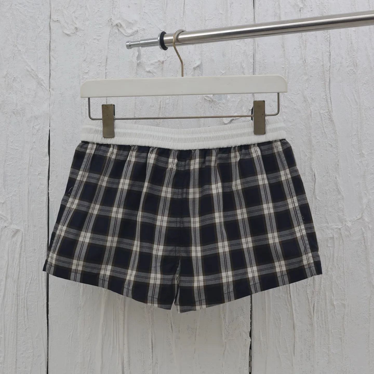 CELINE MINI SHORTS IN CHECKED PANAMA（2P64A137Y-10CA）